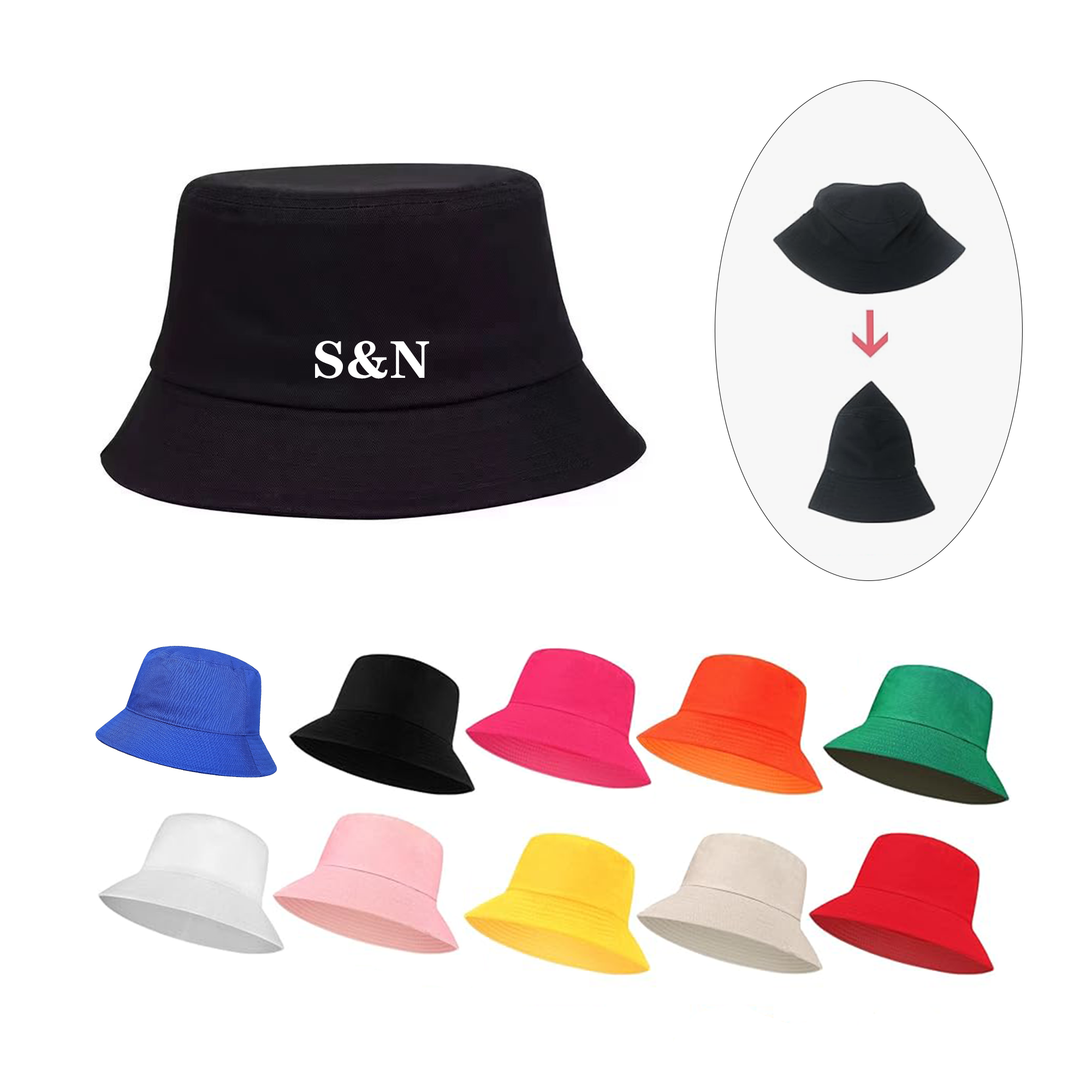 Full Color Cotton Bucket Hat Sun Hat 5