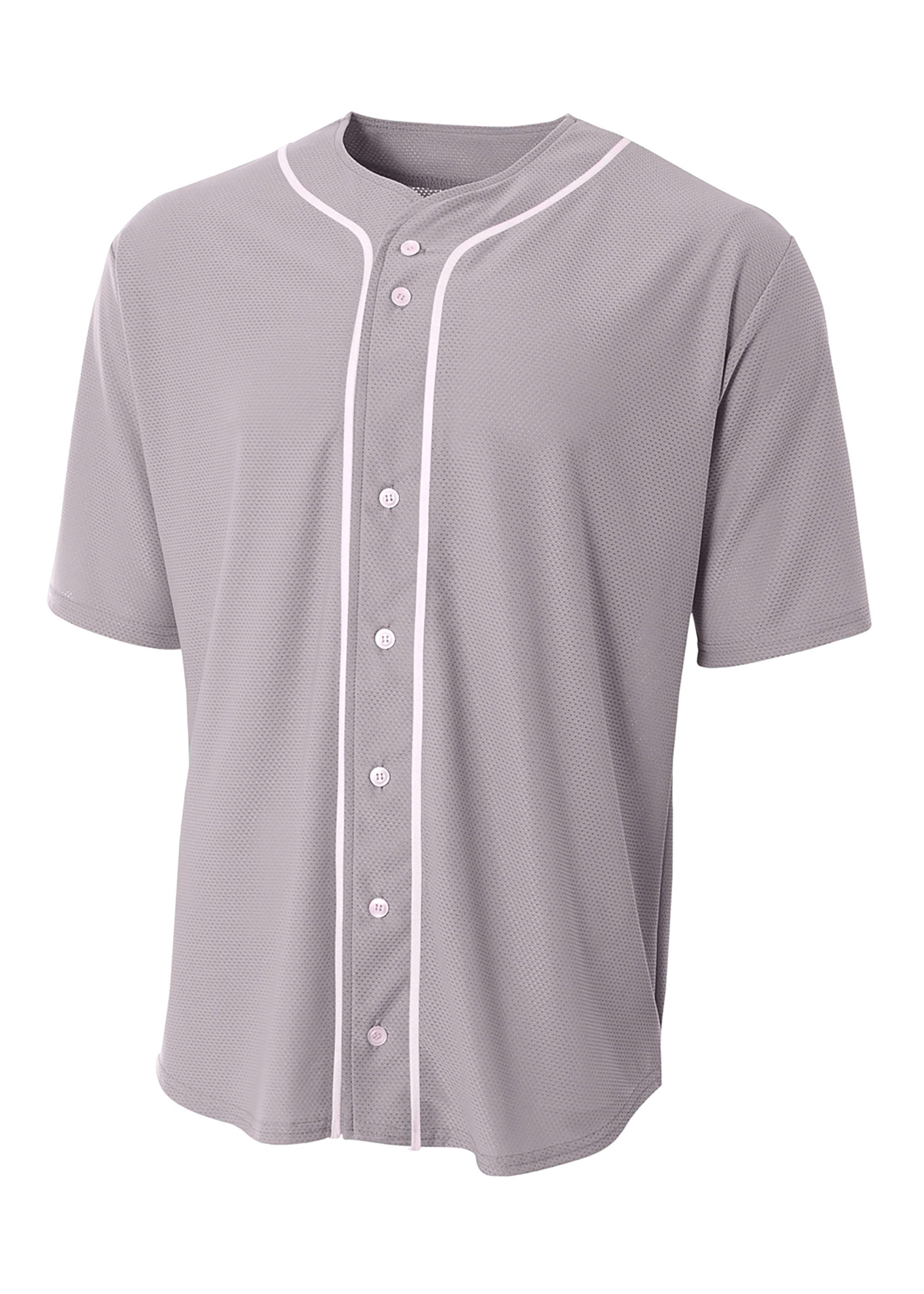 A4 Short Sleeve Full Button Baseball Jersey 8