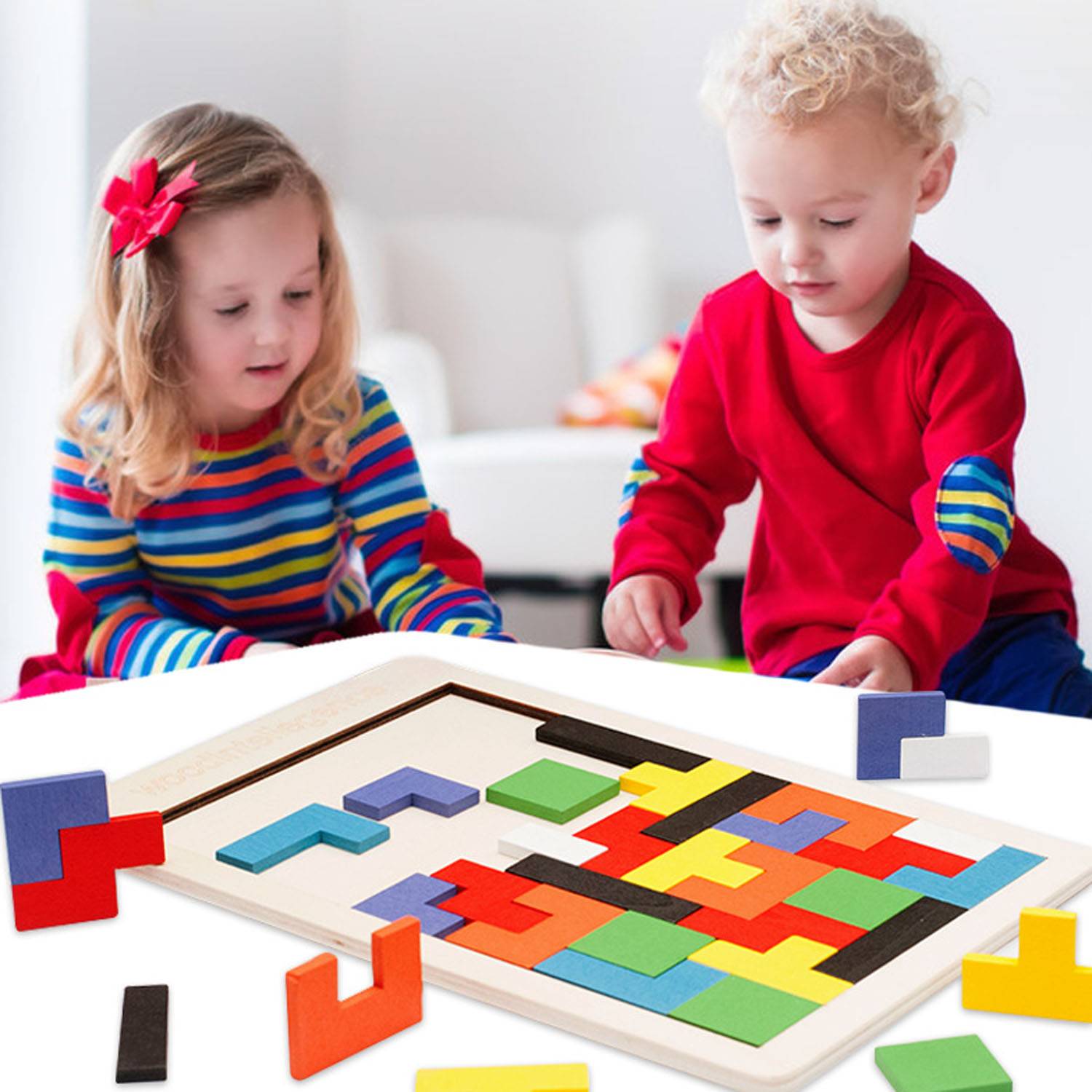 Wooden Kids Puzzles Brain Teasers Toy Educational Gift 6