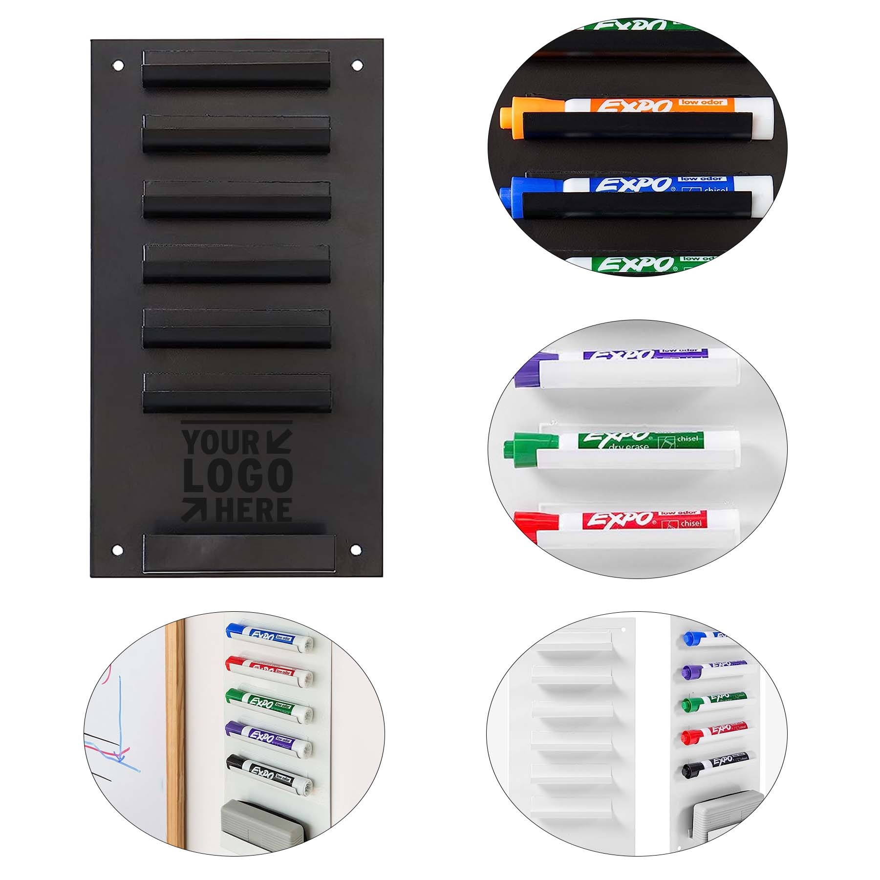 7 Slots for Markers and Eraser Whiteboard Holder 2