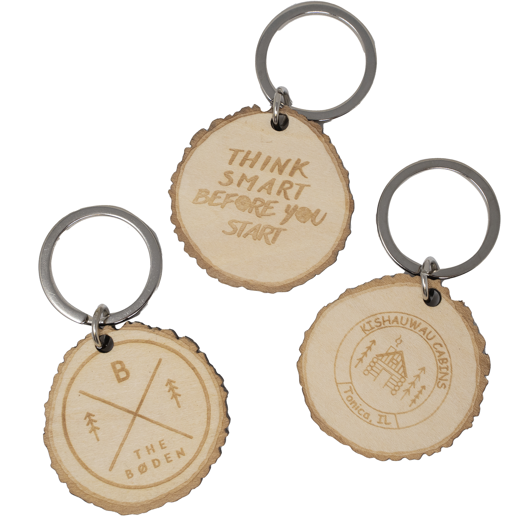 Custom Wood Log Cut Keychains 2