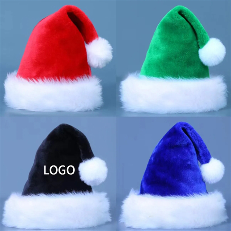 Unisex Velvet Comfort Extra Thicken Santa Xmas Hat 1