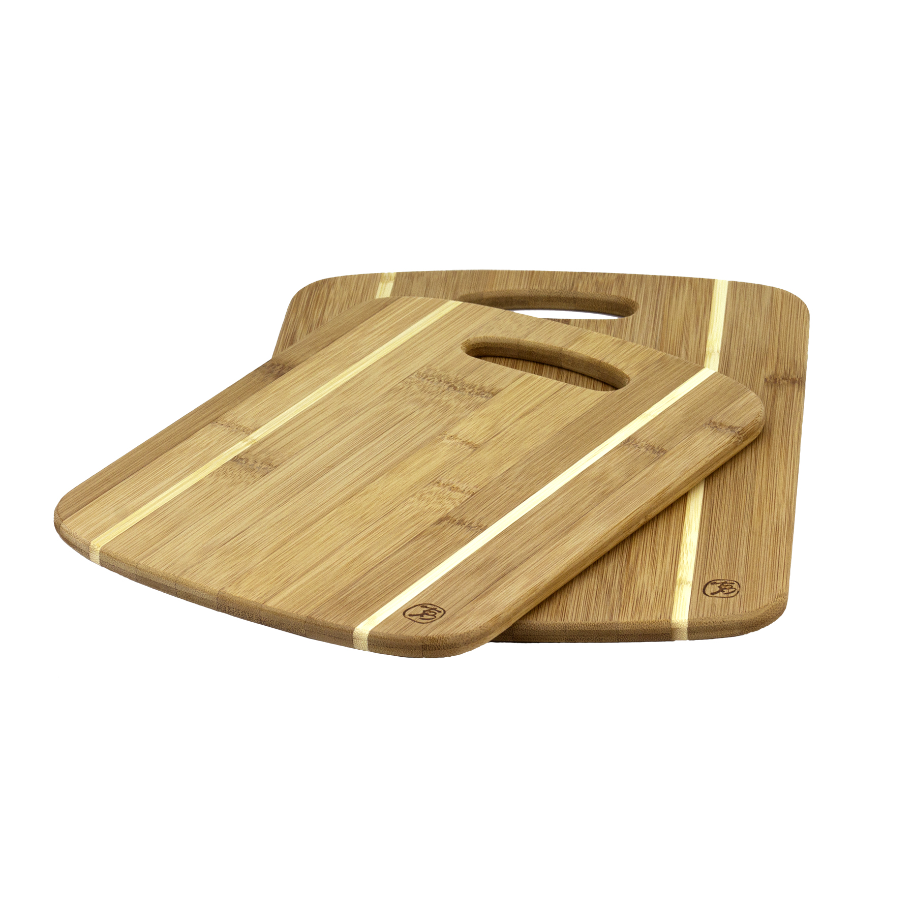 2-Piece Striped Bamboo Cutting Board Set, 13" x 9-1/2" and 11" x 8-1/2" 4