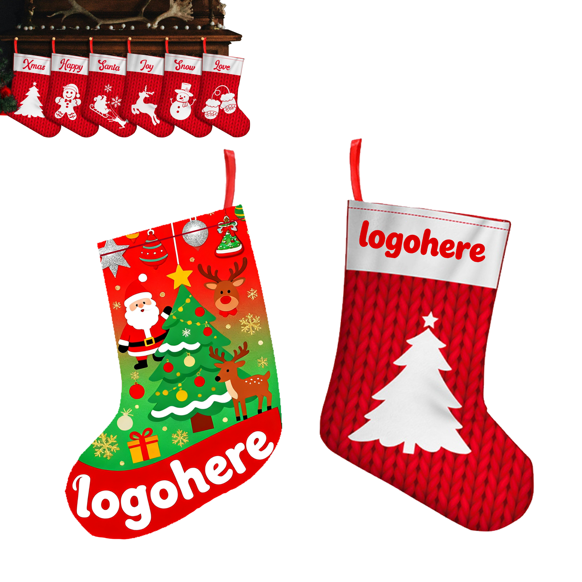 Custom Family Christmas Stockings for Fireplace 2