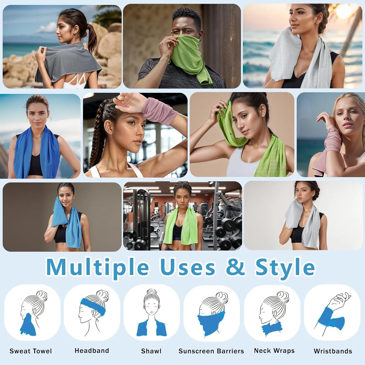 Microfiber Chilly Soft Breathable Gym Ice Towel 4