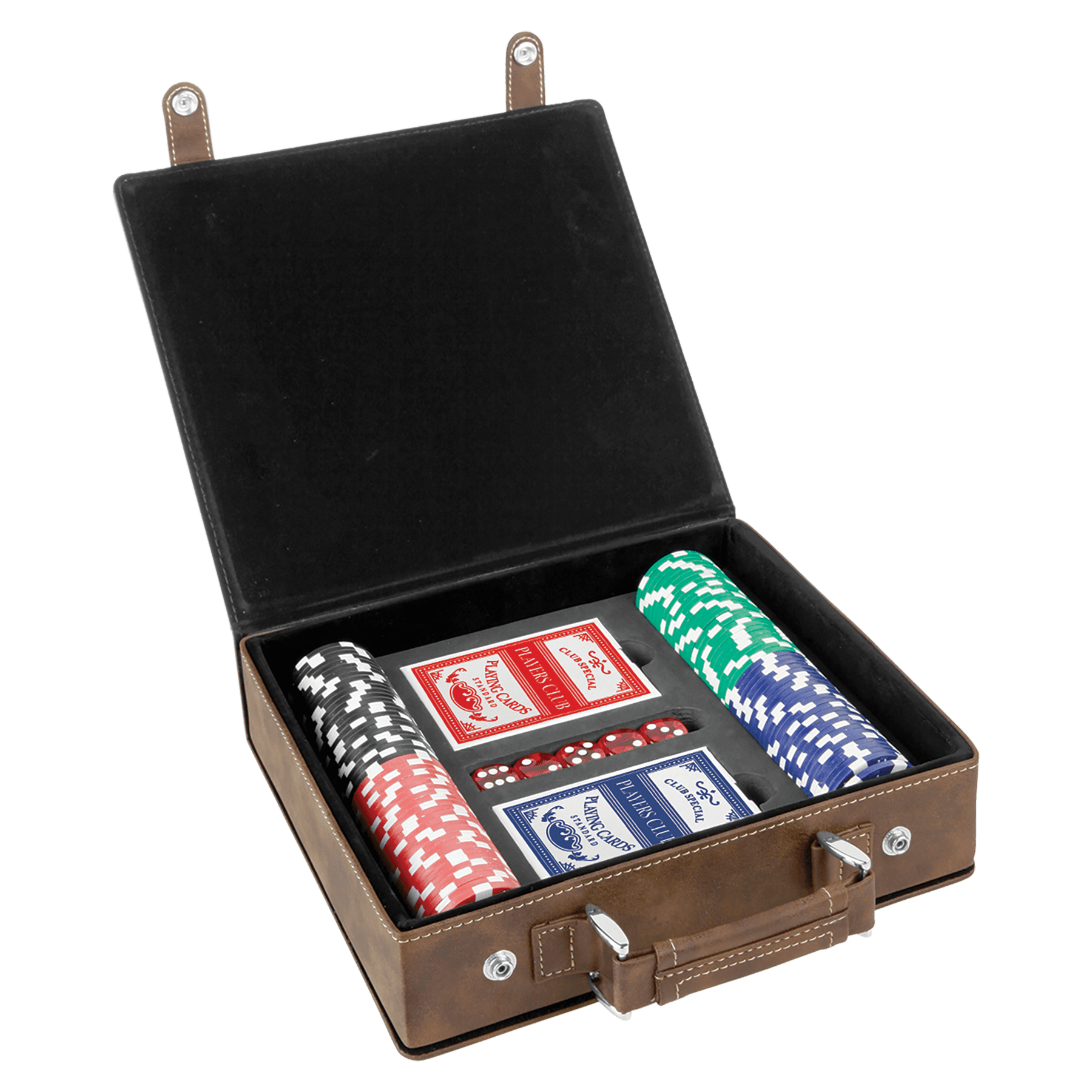 Rustic/Gold Leatherette 100 Chip Poker Set