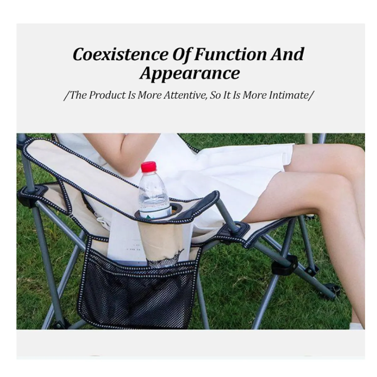 Oversized Camping Folding Chair X-Shaped Steel Frame Fixed 2