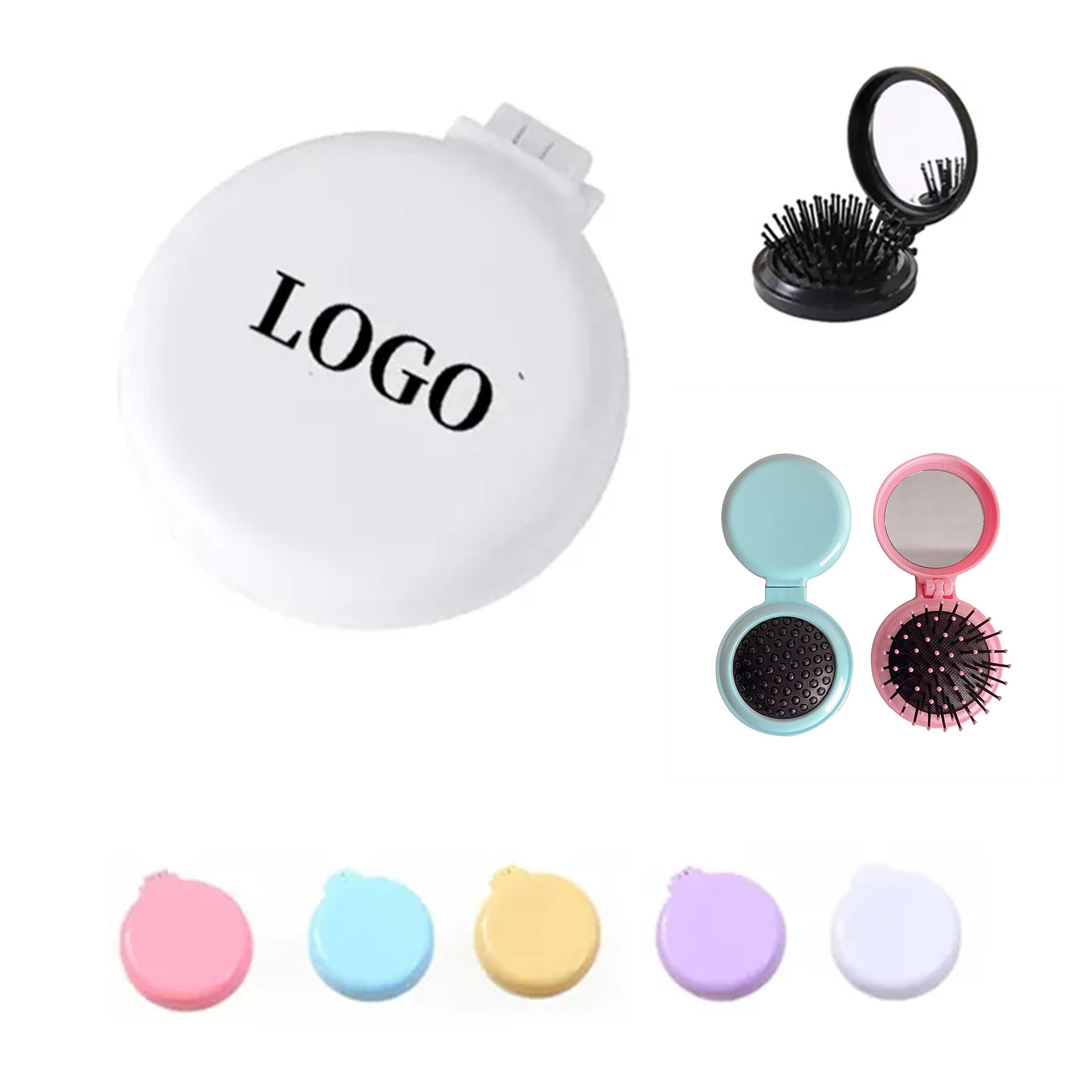 Portable Round Folding Air Cushion Comb With Mirror 4