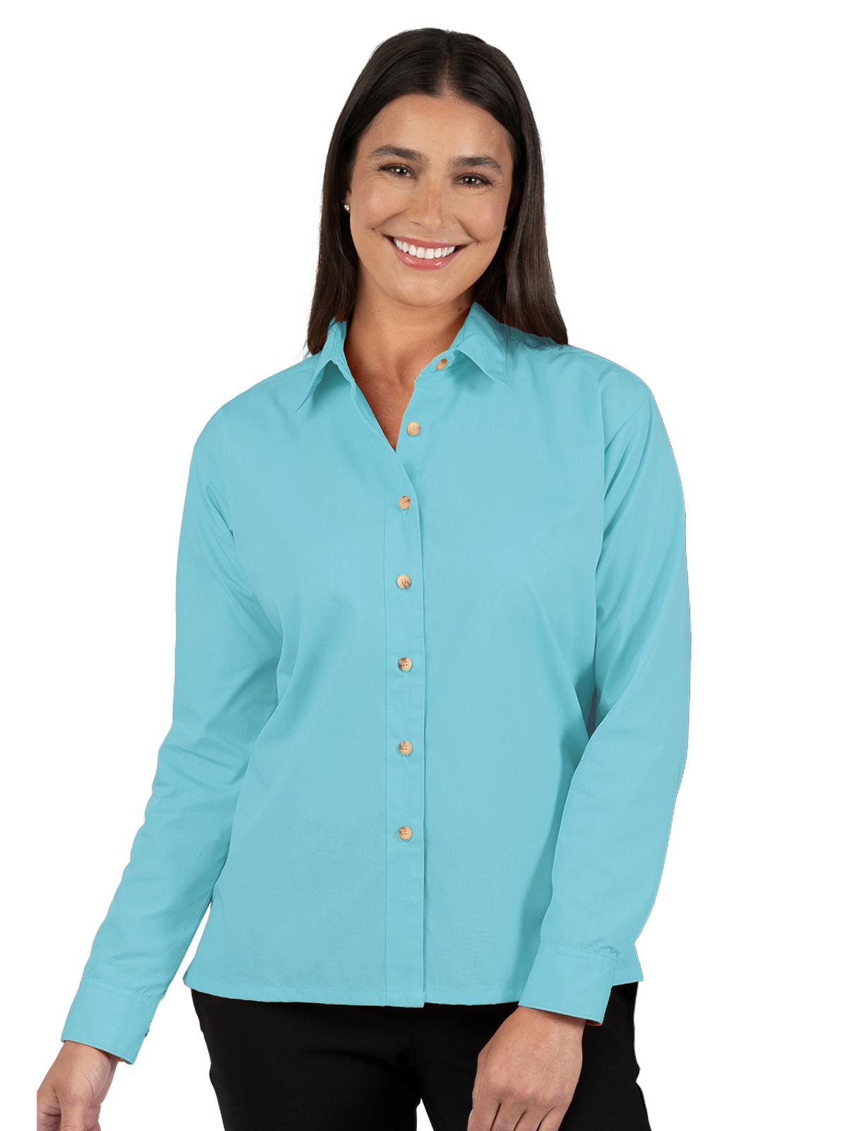 Blue Generation - Women's Pocketless Long Sleeve Superblend Poplin Shirt 92