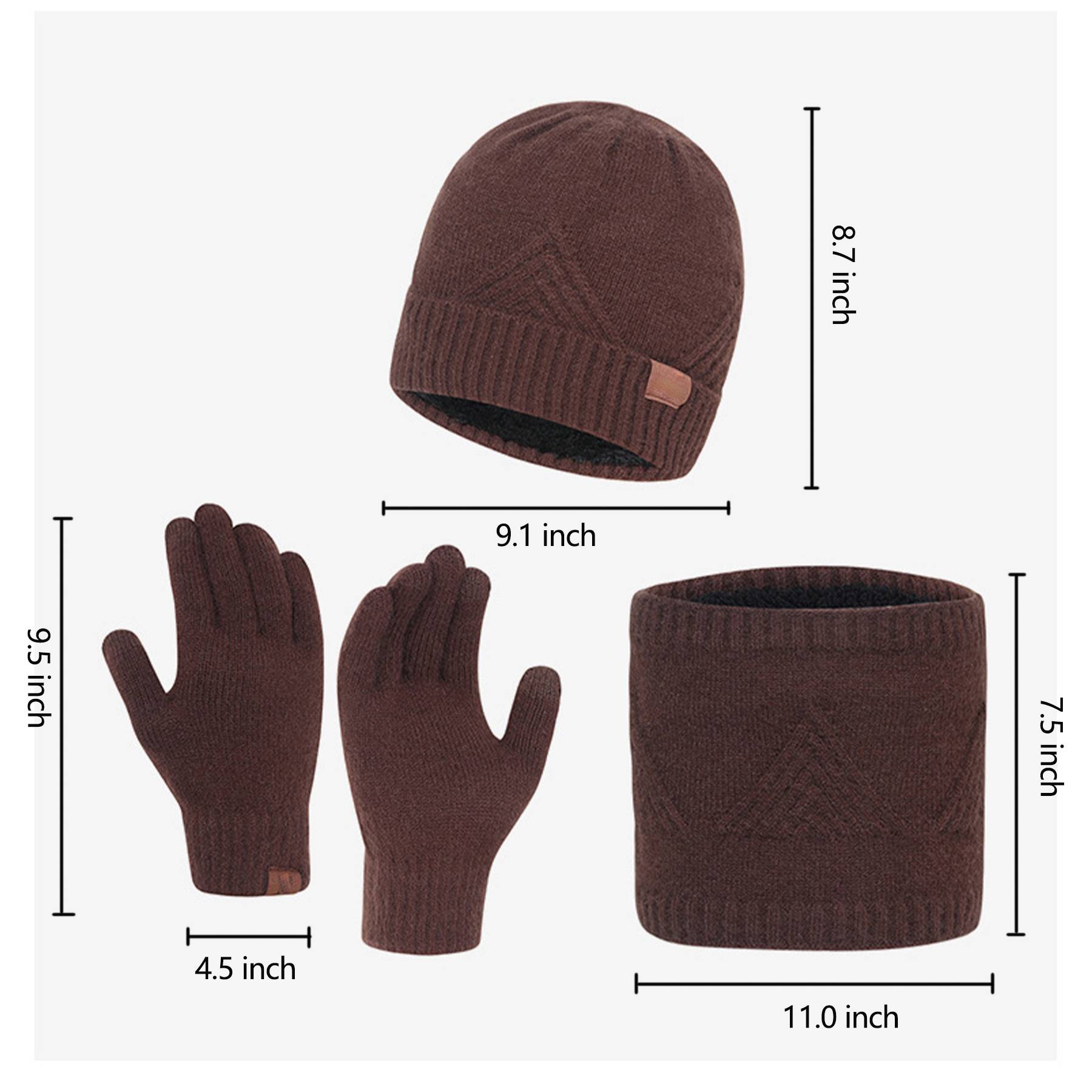 Winter Hat Scarf Gloves for Men Women 6