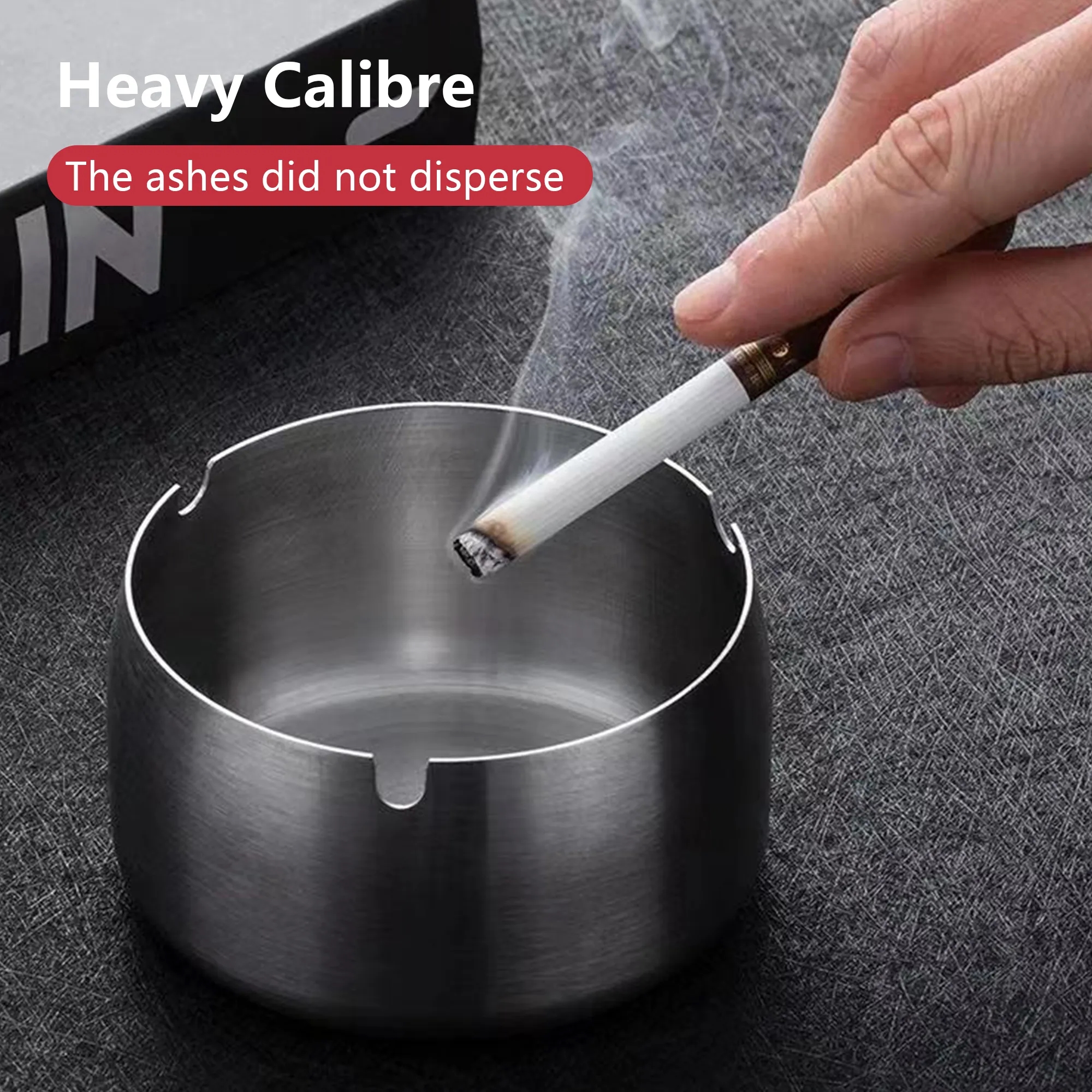 Stainless Steel Windproof Ashtray 2