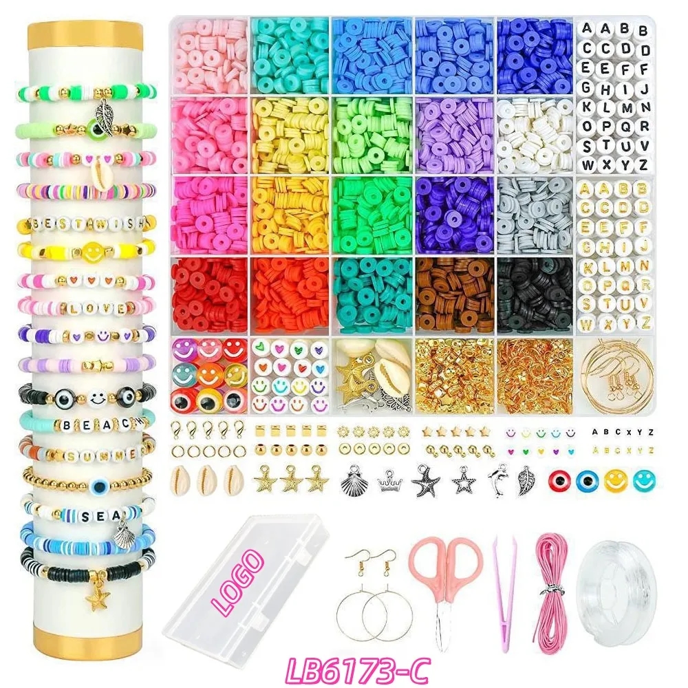 Lot DIY Friendship Bracelet Making Kit Beads and Charms Set 1