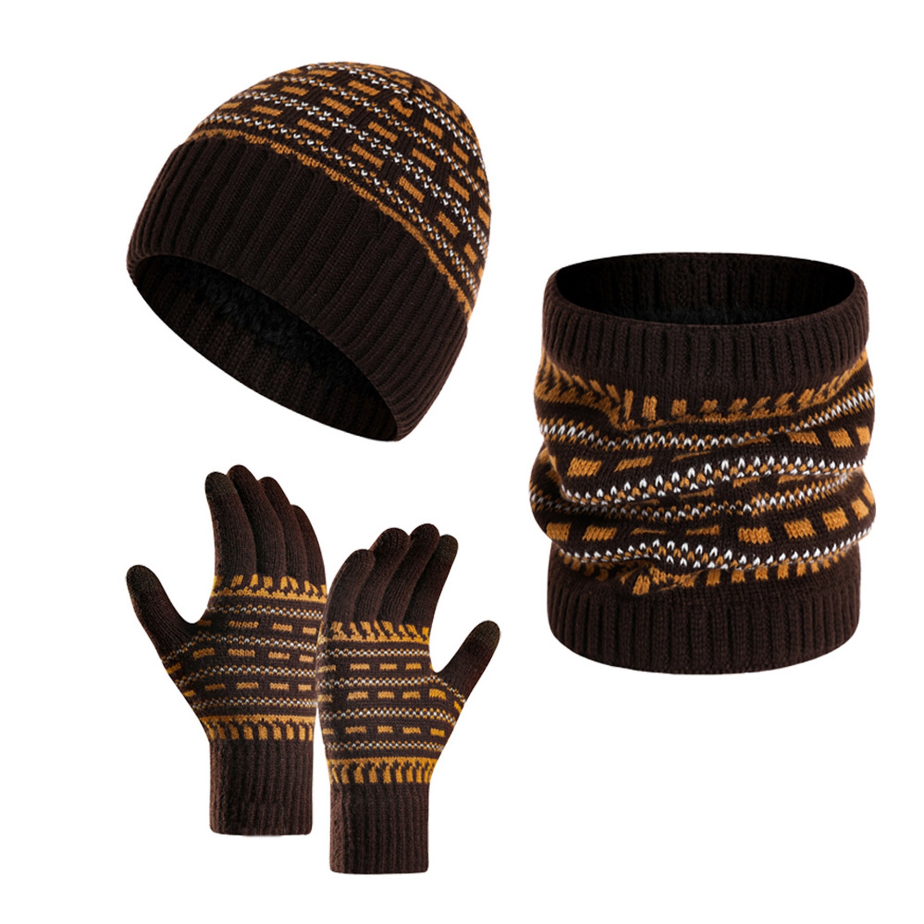 Men's Knit Beanie Neck Gaiter Set 4