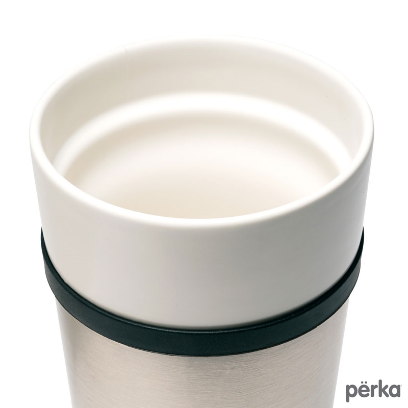 Perka® Linden 14 oz. Double Wall Ceramic Tumbler w/  Stainless Steel Outer 28