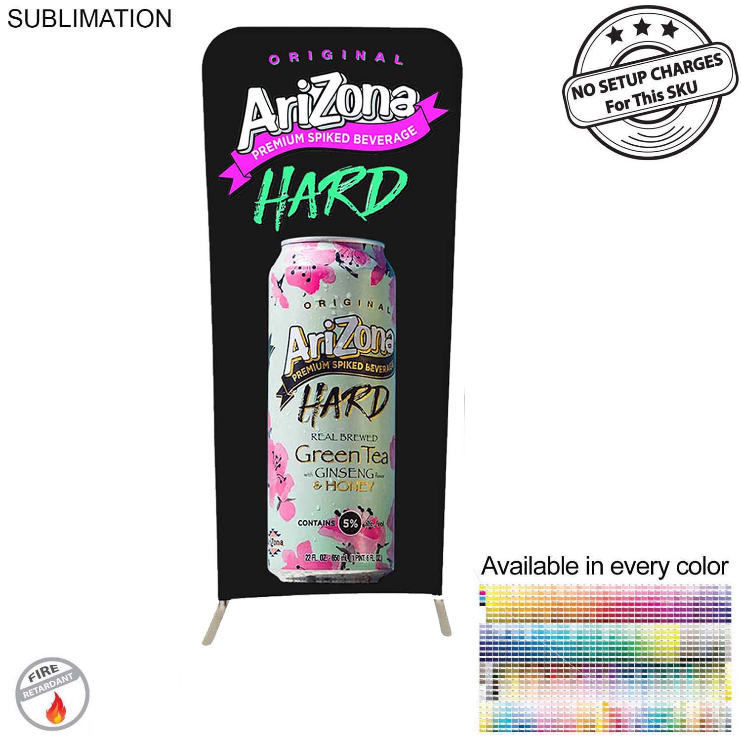 Tradeshow Package Sleek, 3'w x 96"h Skinny EuroFit Tension Fabric Banner + PREMIUM 6'Tablecloth 11