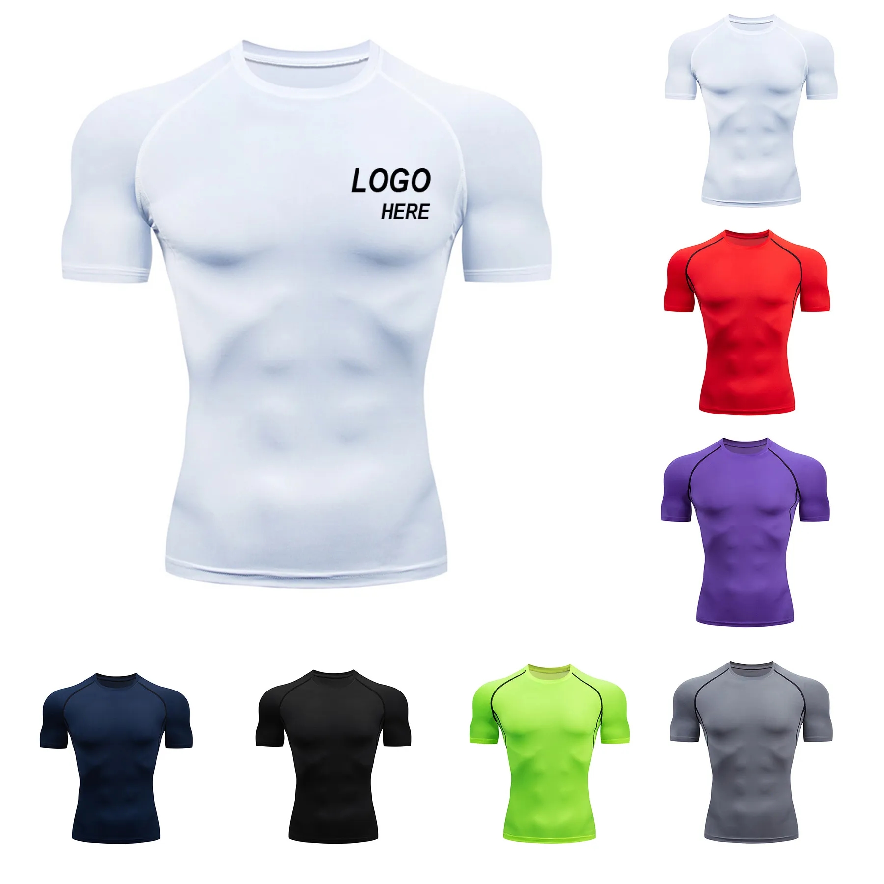 Compression Shirts Short Sleeve Cool Dry Sports Athletic Wor 10