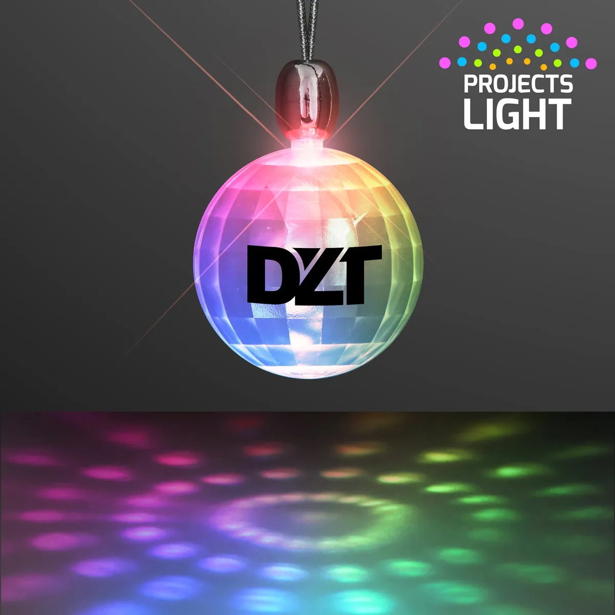 Acrylic Mini Disco Ball Necklace, Light Projecting 2