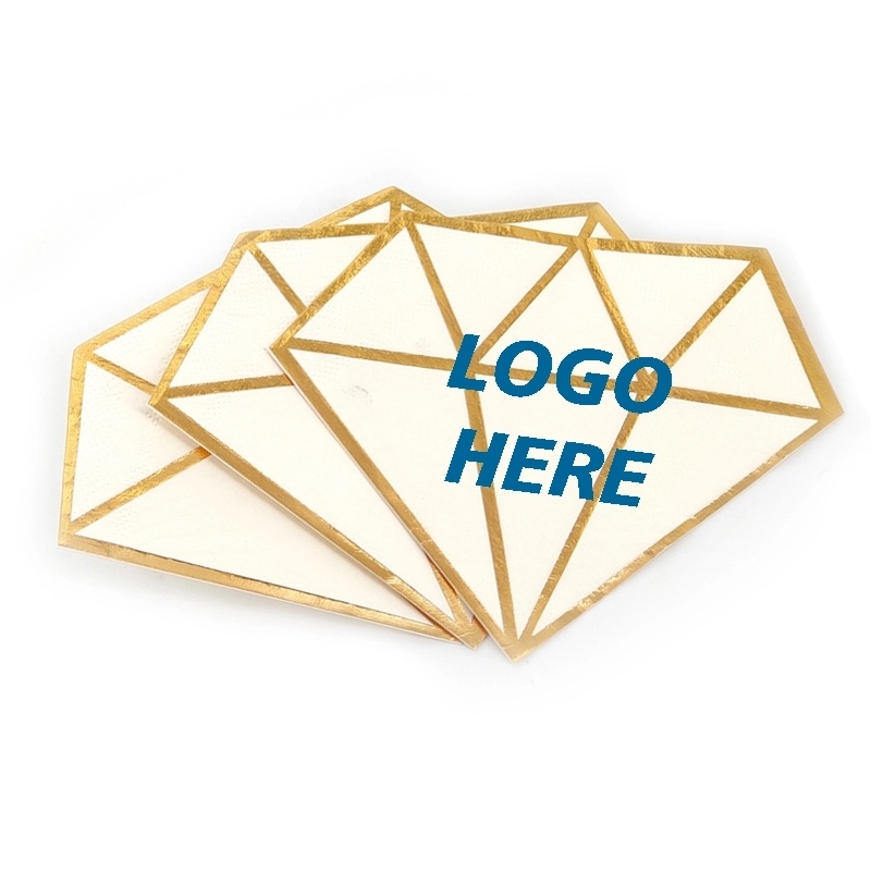 Custom Gold Foil Diamond Die Cut Paper Party Napkins 4