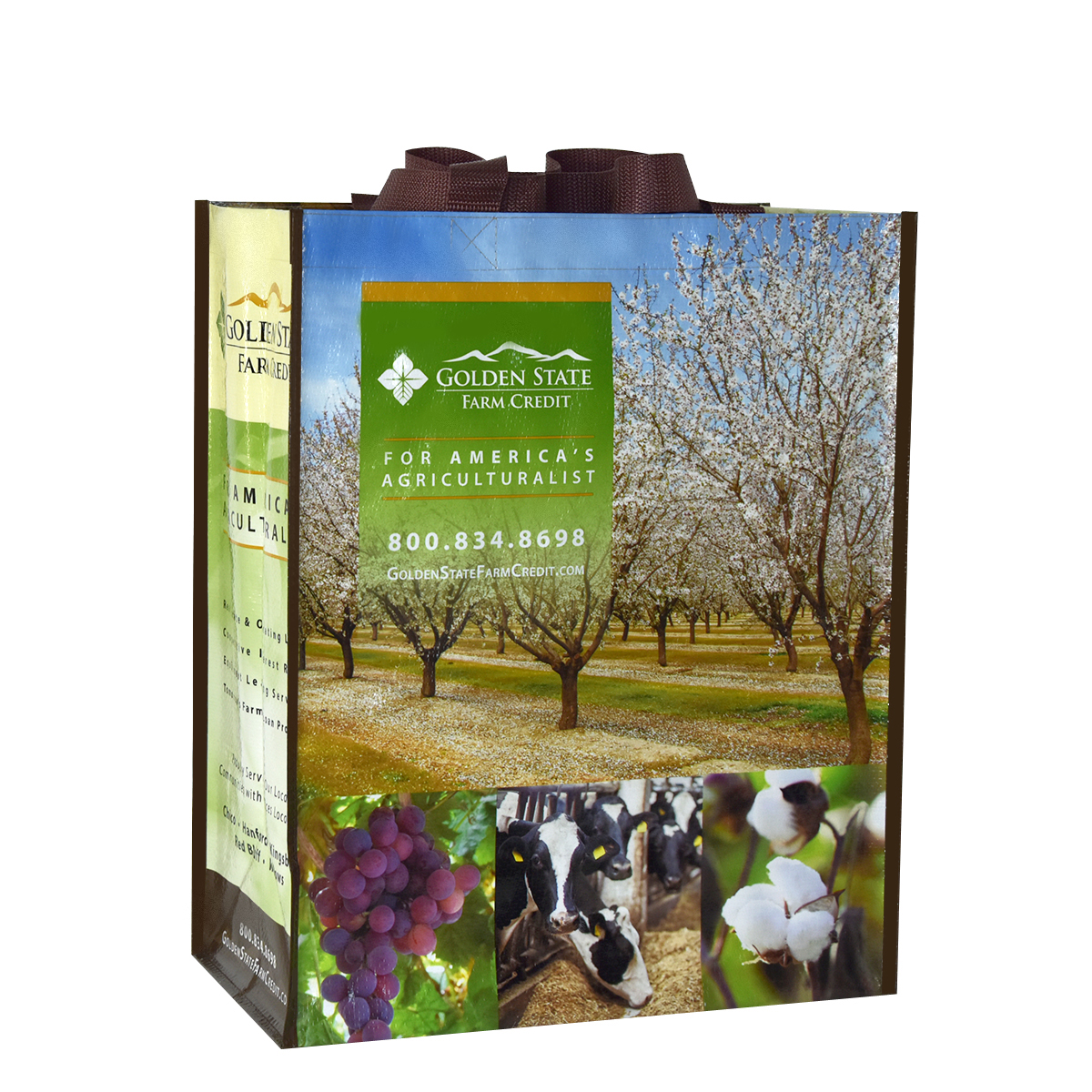 Custom Full-Color 145g Laminated Woven Grocery Bag 14"x17"x8" 1
