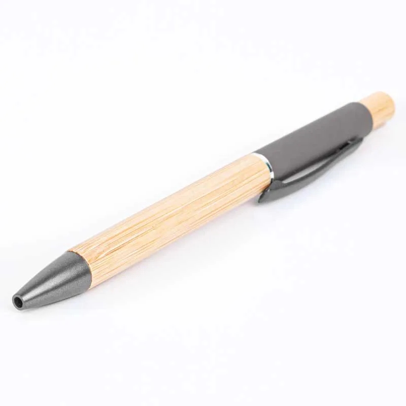 Bamboo Barrel Pen with Gun Metal Clip 8