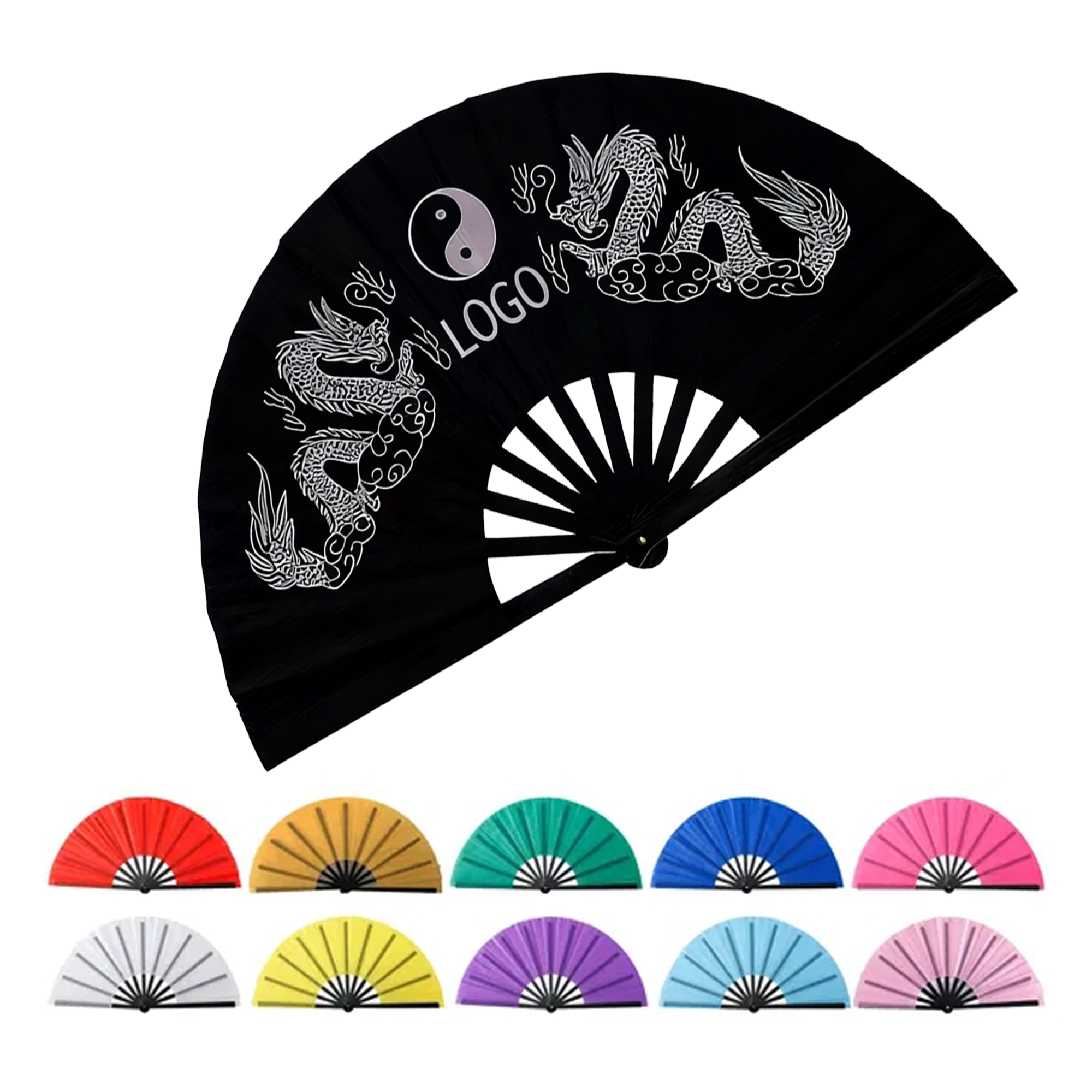 Thickened Plastic-Encrypted TaffetaBoned Kung Fu Fan 2