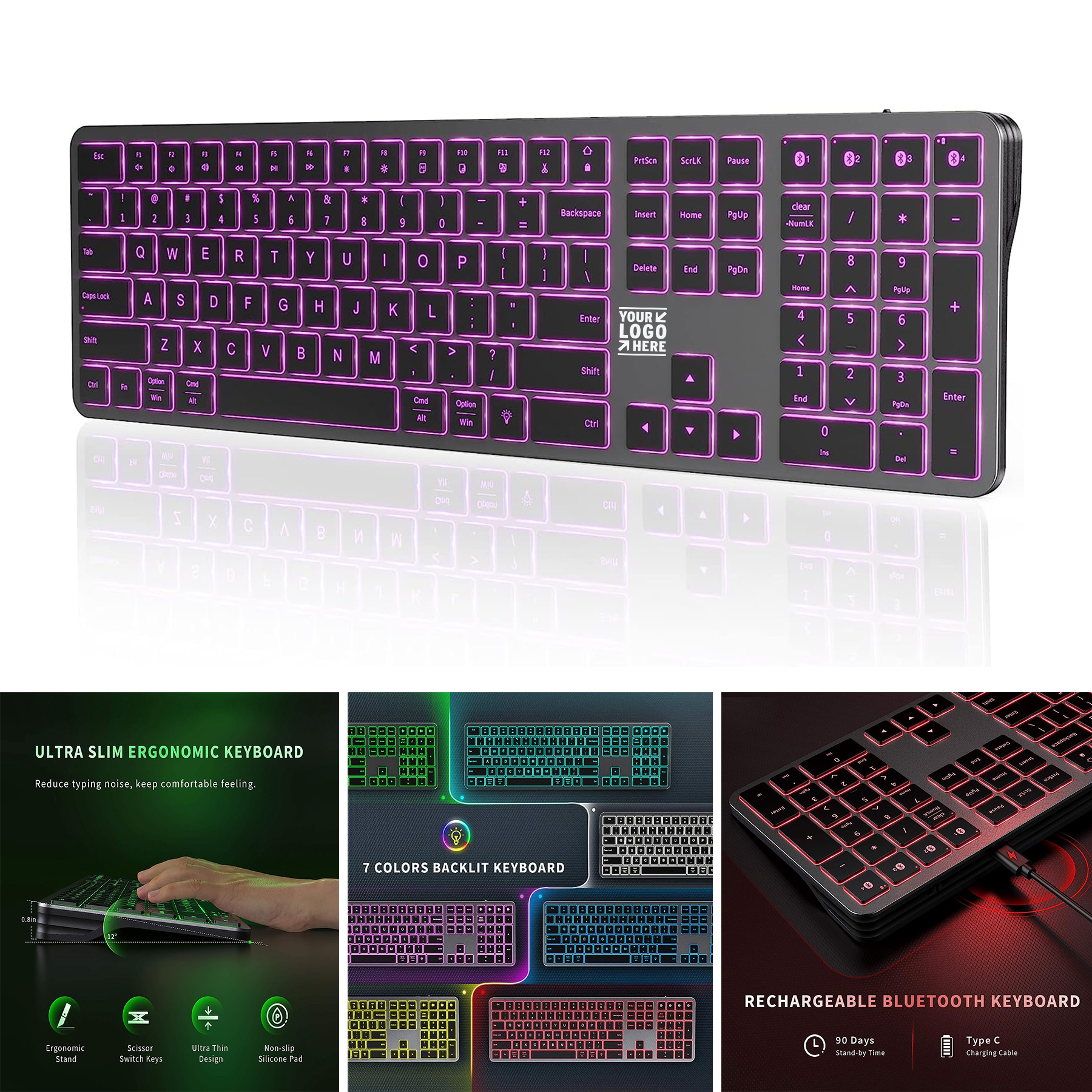 Windows & Mac OS Backlit Bluetooth Keyboard 2