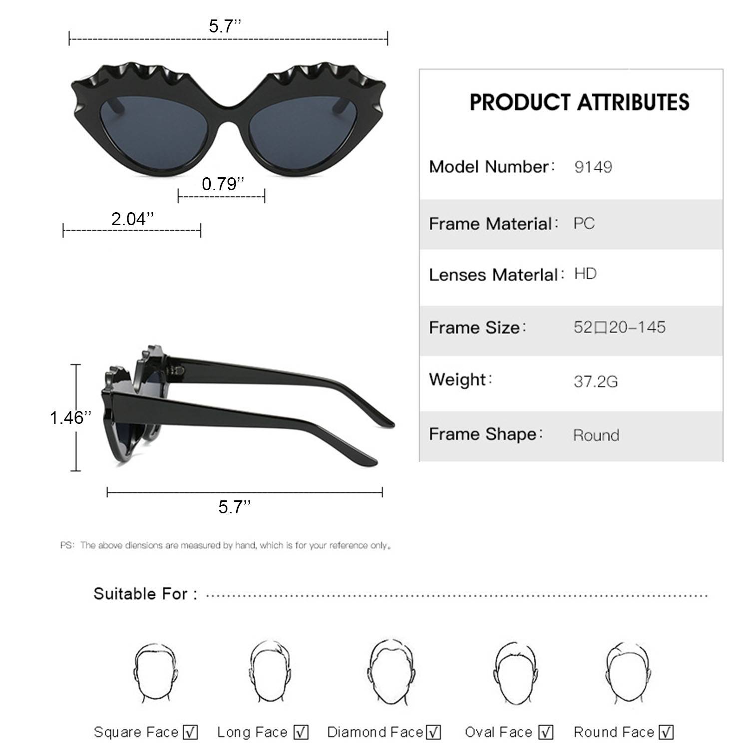 Cat eye frame butterfly sunglasses 2