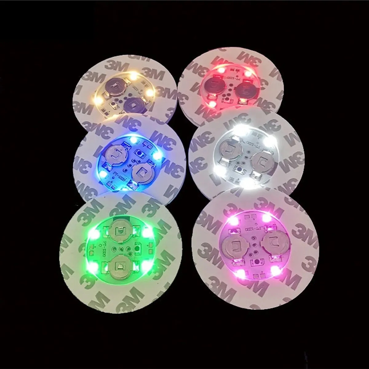 LED Coasters Light Sticker Waterproof Mat For Bottle Cup 6