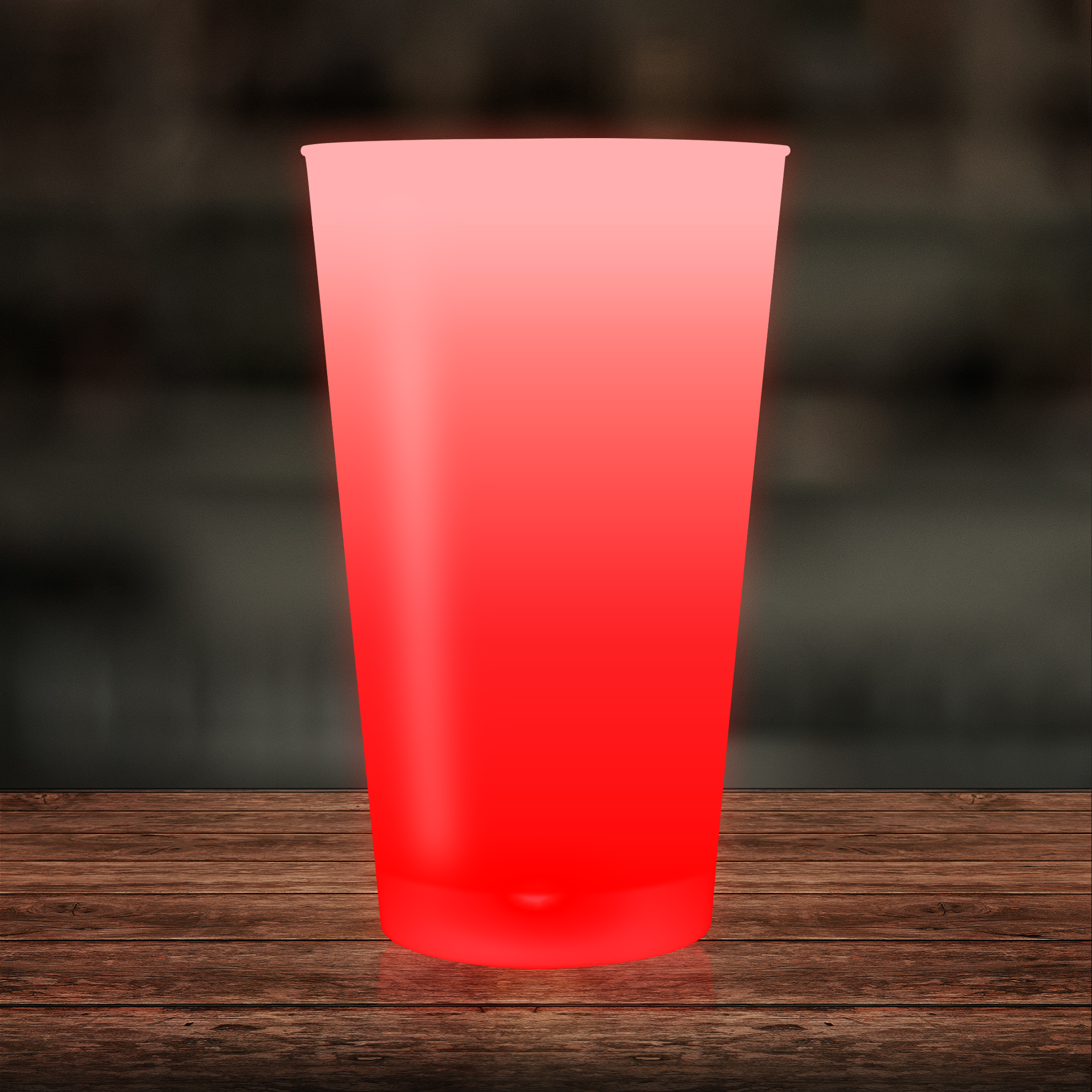 Red LED Glow Light Up Neon Look 16 oz Pint Glass(Pad Print) 11