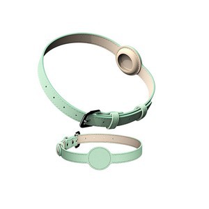 Airtag PU Leather Pet Collar With Adjustable Strap 2
