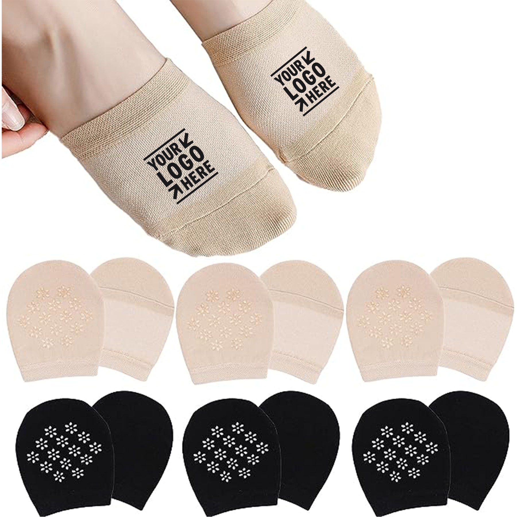 2023 Upgrade Mesh Toe Topper Liner Socks Breathable Odor-proof No Show Half Socks 2
