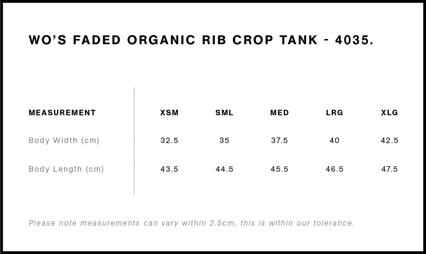 Wo's Faded Organic Rib Crop Tank | 4035 8