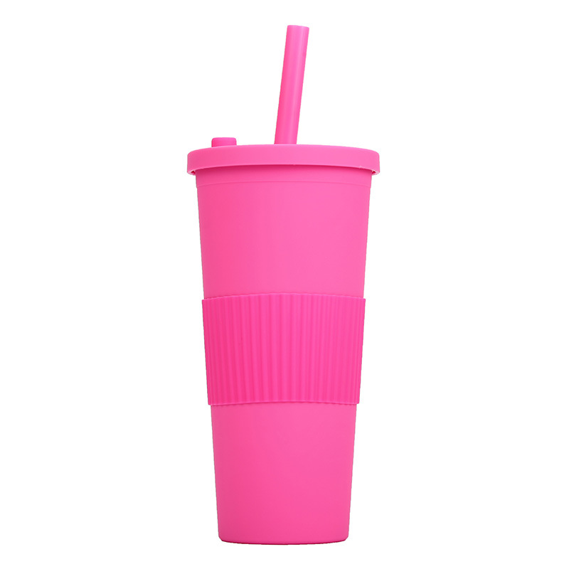 Customized double-layer large hole straw plastic cup 5