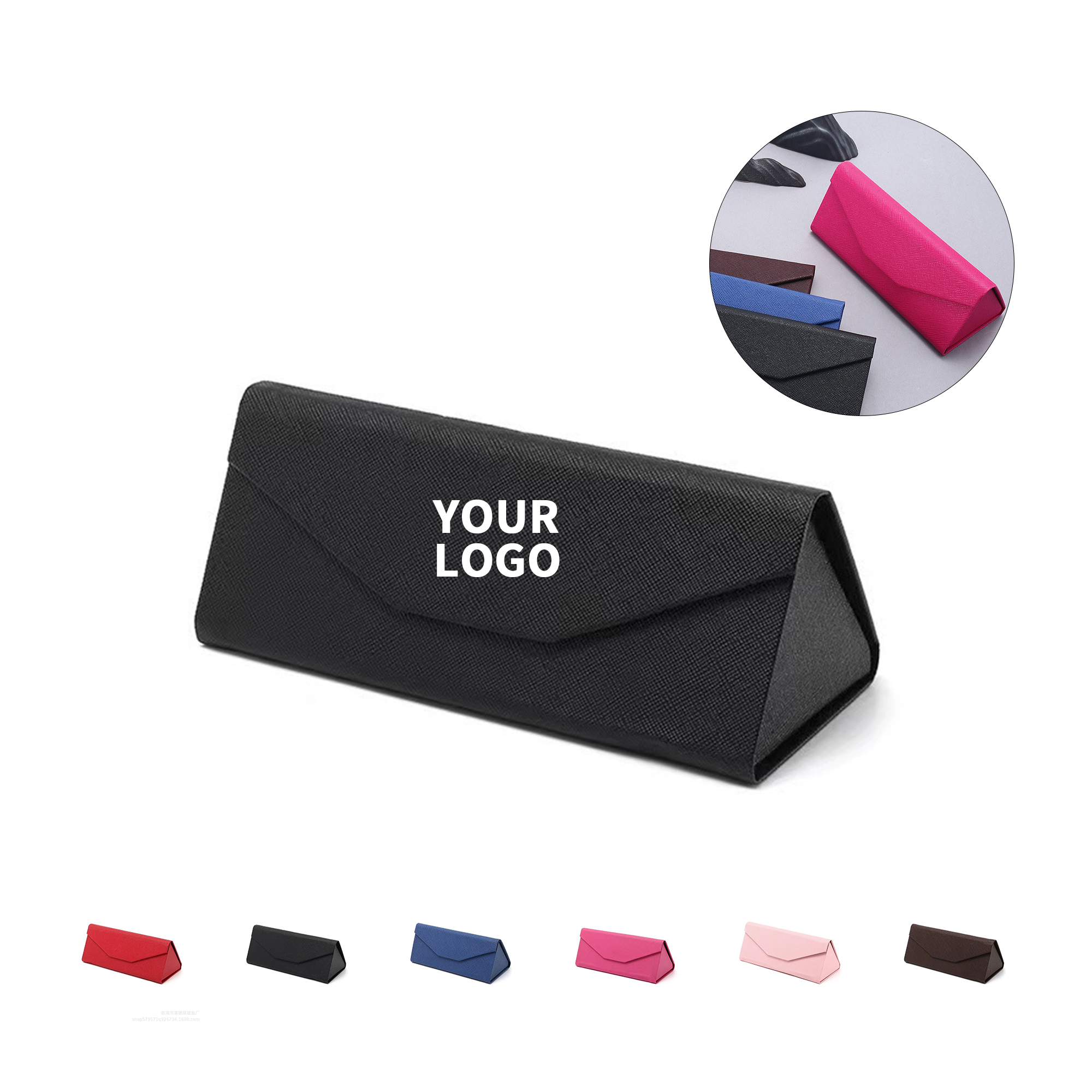 Polyurethane Leather Sunglass Protective Case 6.3" x 2.6" x 2.5" 1