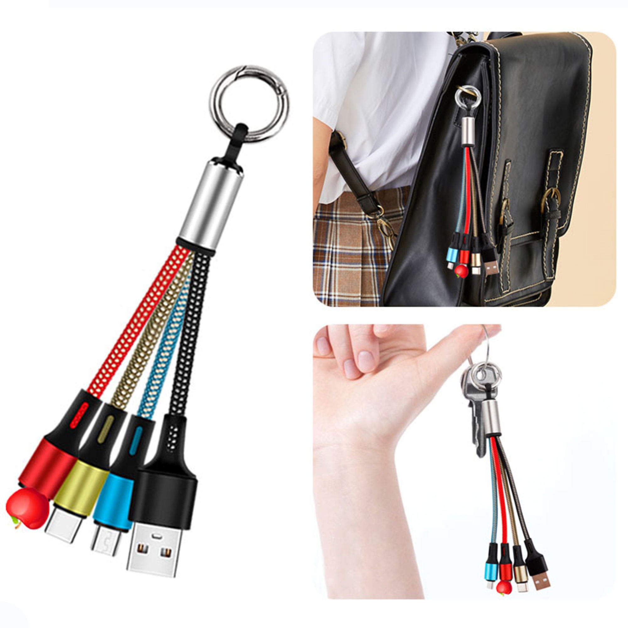 3" 1 Charging Cable w/Keyring 2
