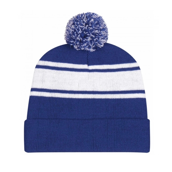 Two-Tone Knit cuff Beanie & Scarf 6