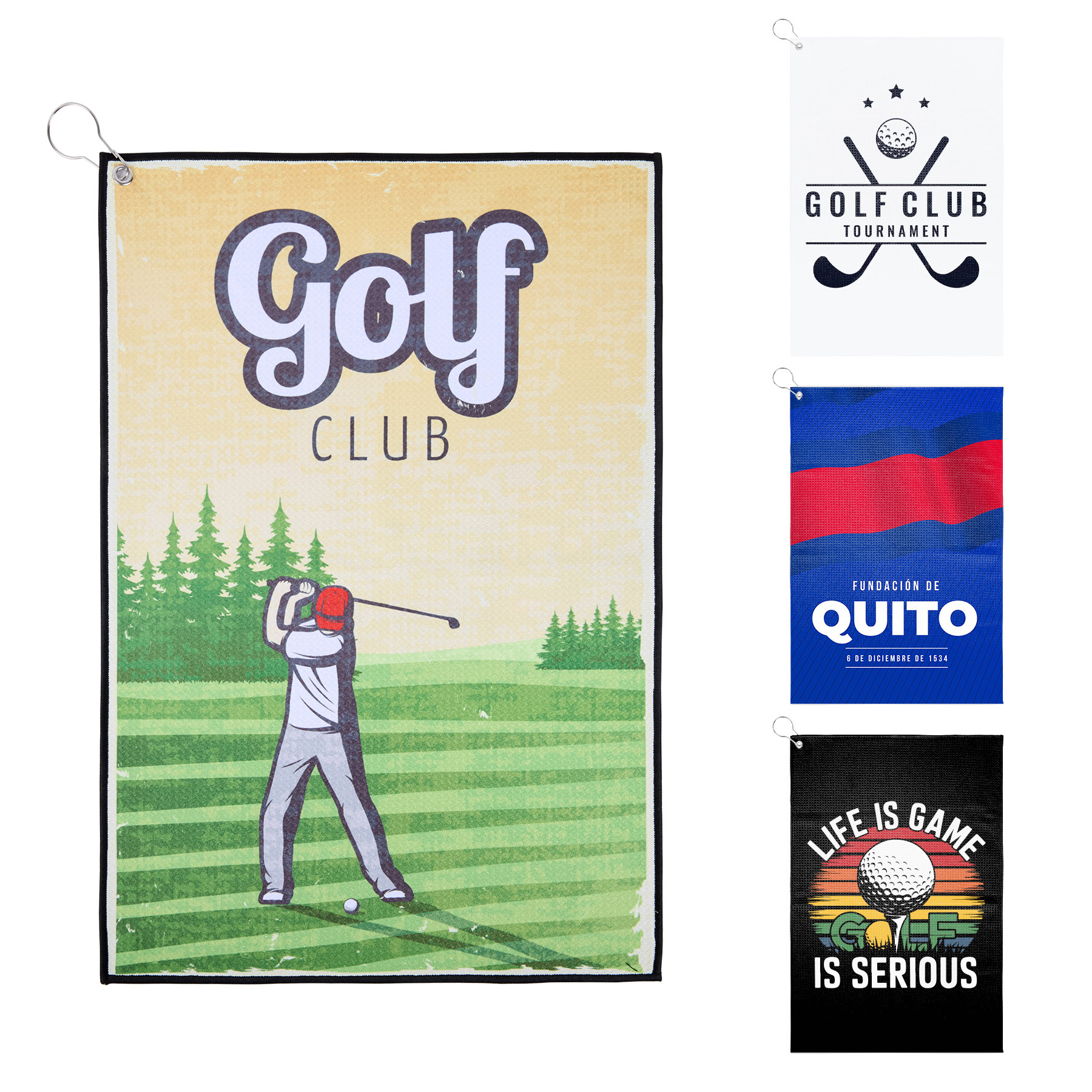 Waffle Texture Sublimated Golf Towel 16" X 24" 1