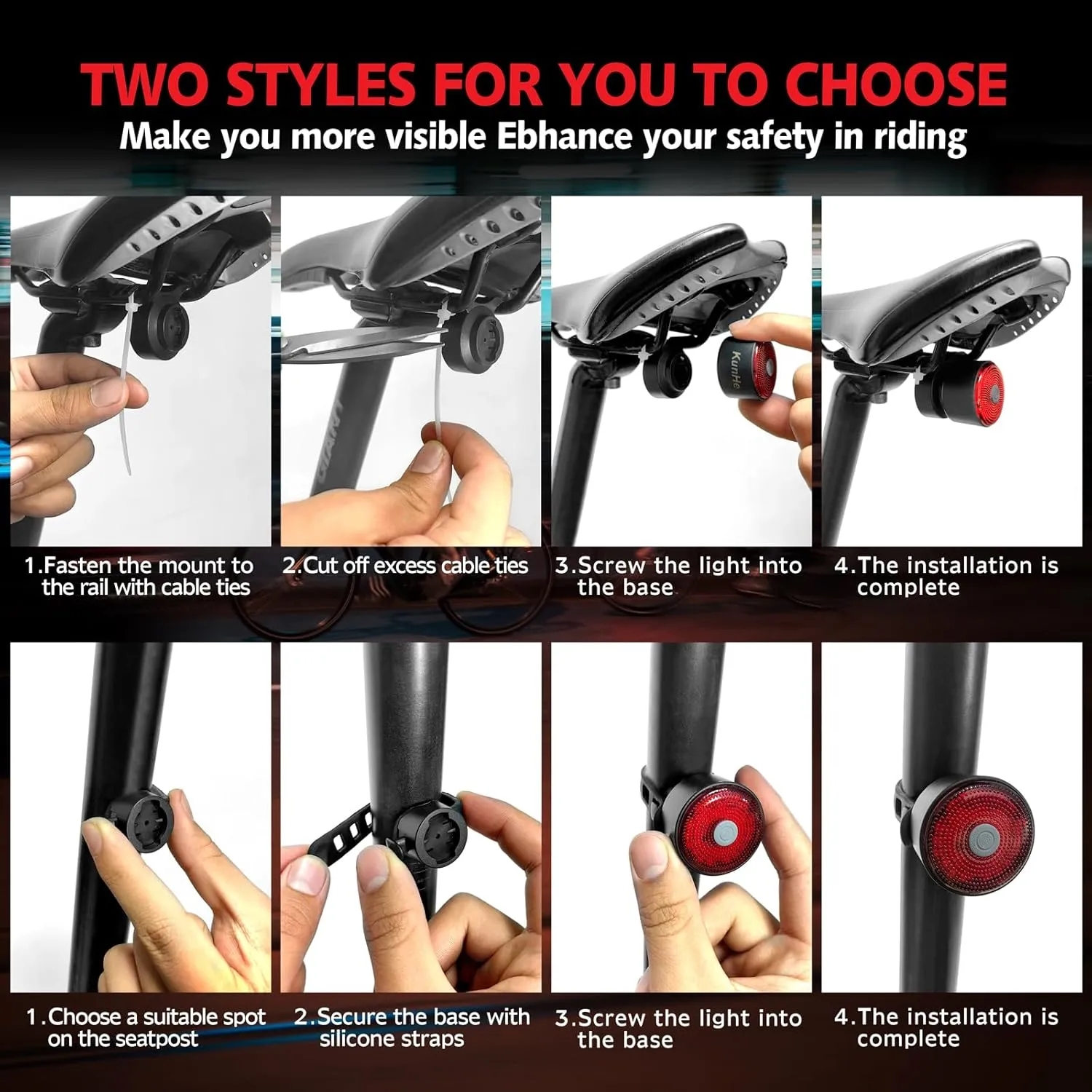 Night Aluminum Alloy LED Bicycle Light 5