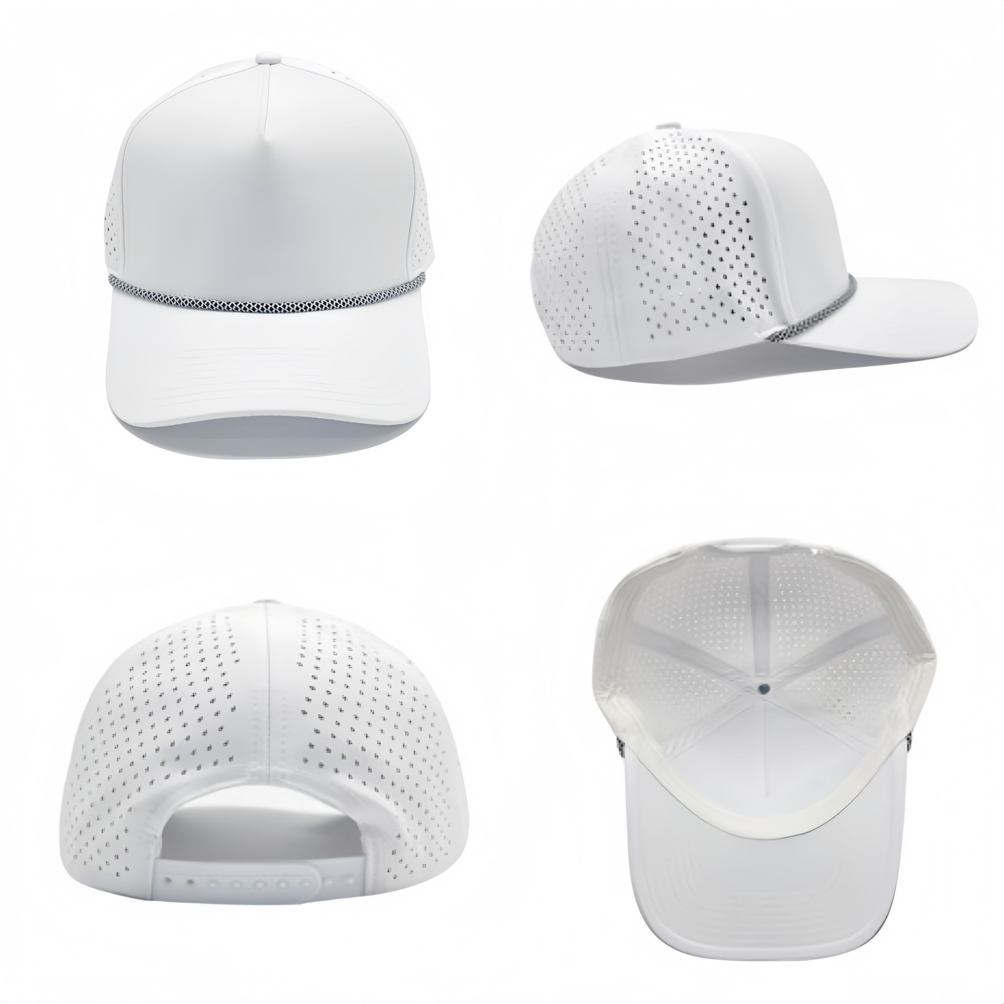 5 Panel Baseball Cap w/Laser Cut Mesh Back 2