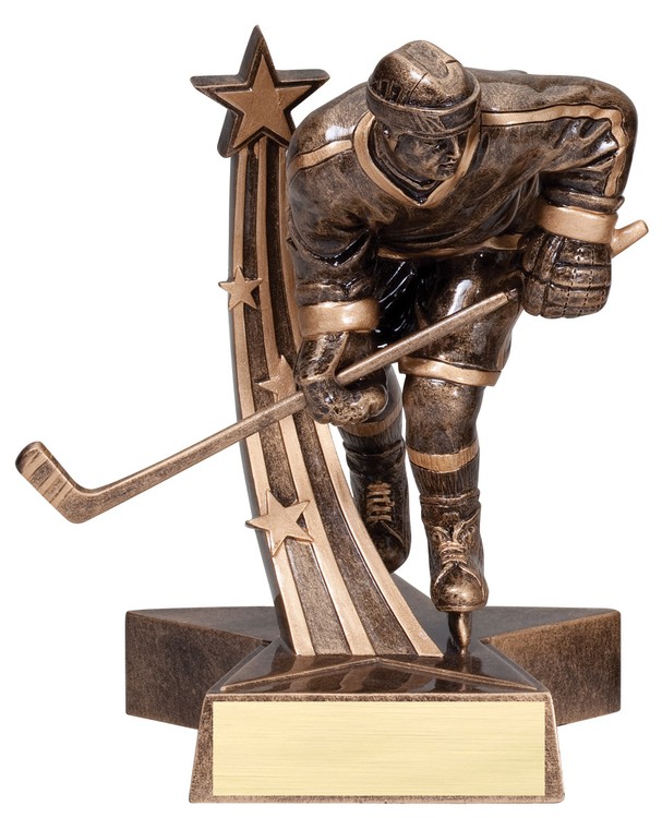 8 1/2" Tall Hockey Male Superstar Resin Award 2