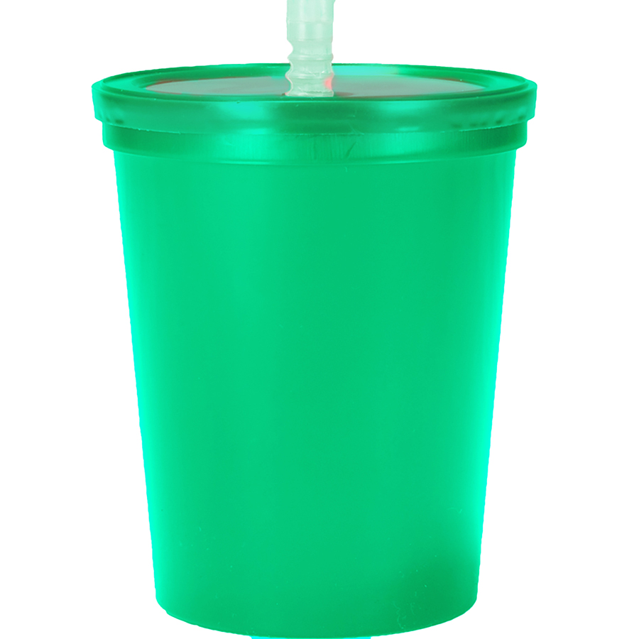 Plastic Stadium Cup with Lid and Straw 16 oz. 8