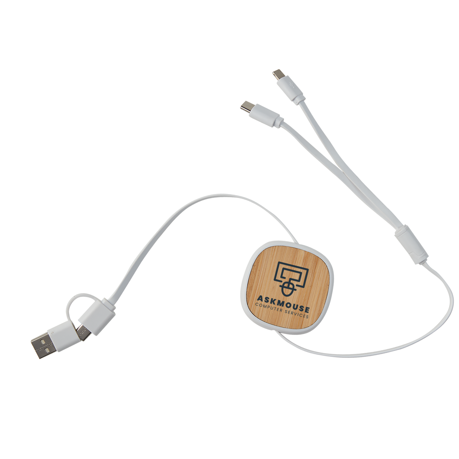 Dual Input 3-IN-1 Bamboo Retractable Cable 4