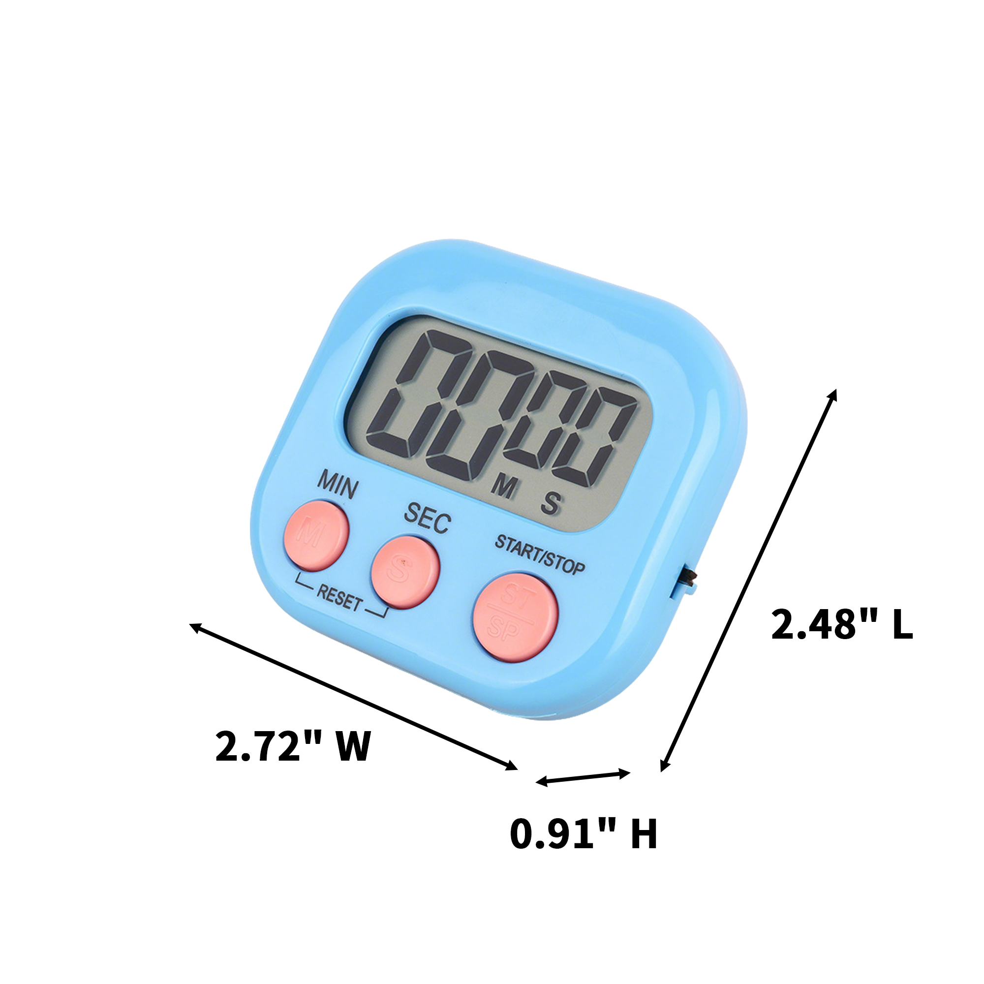 Magnetic Digital Kitchen Timer With Stand And Hook 2.72" Width X 2.48" Length X 0.91" He 2