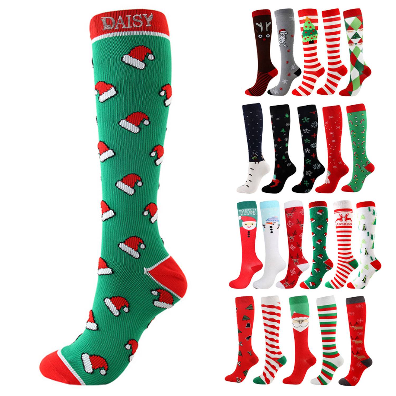 Christmas Santa Hat Nylon Socks 4