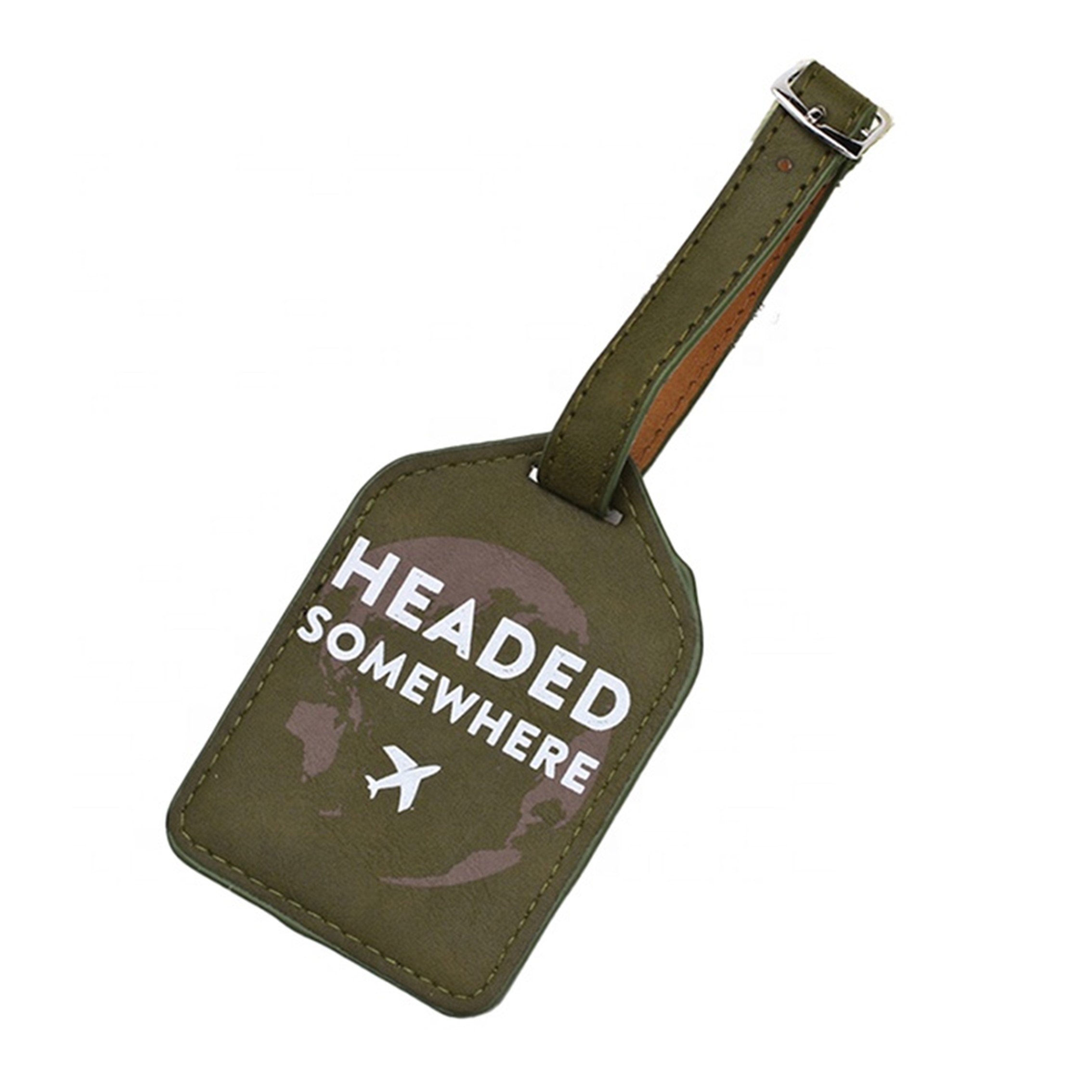 Custom PU Leather Luggage Tag, custom luggage tag with logo imprint 1