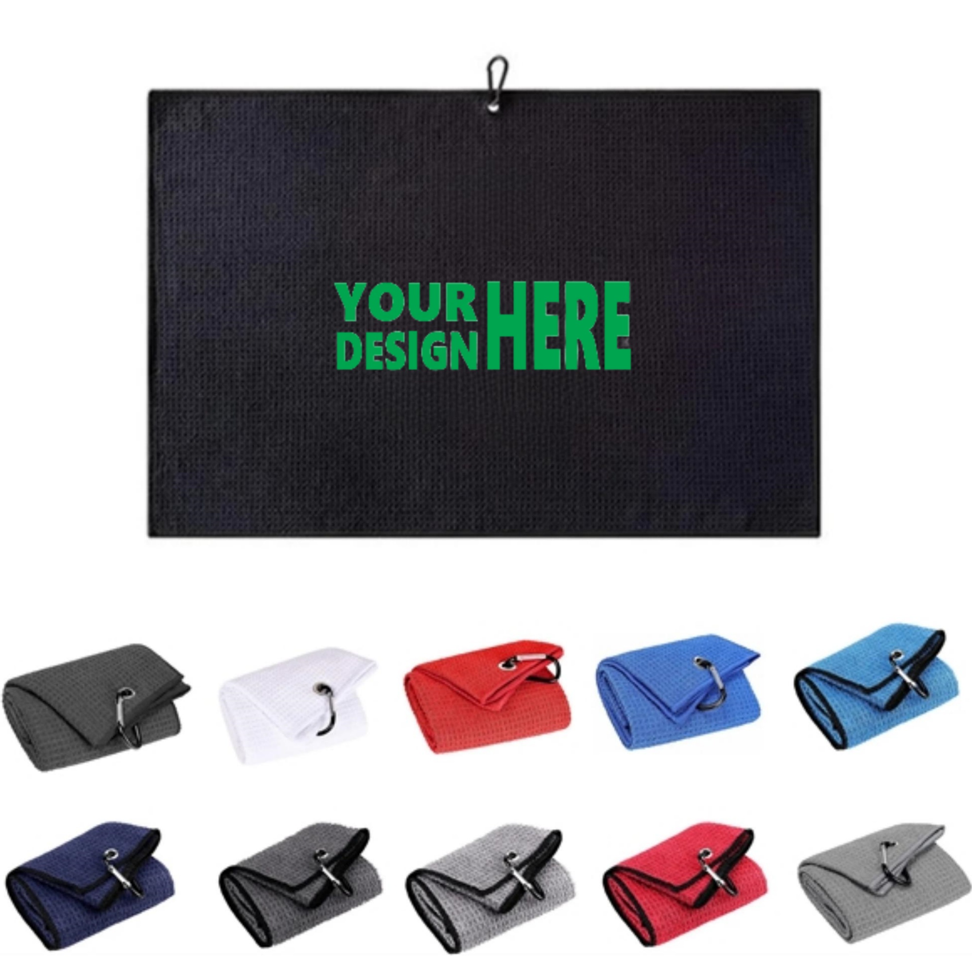 16" x 24"  Portable Microfiber Fabric Golf Towel 1