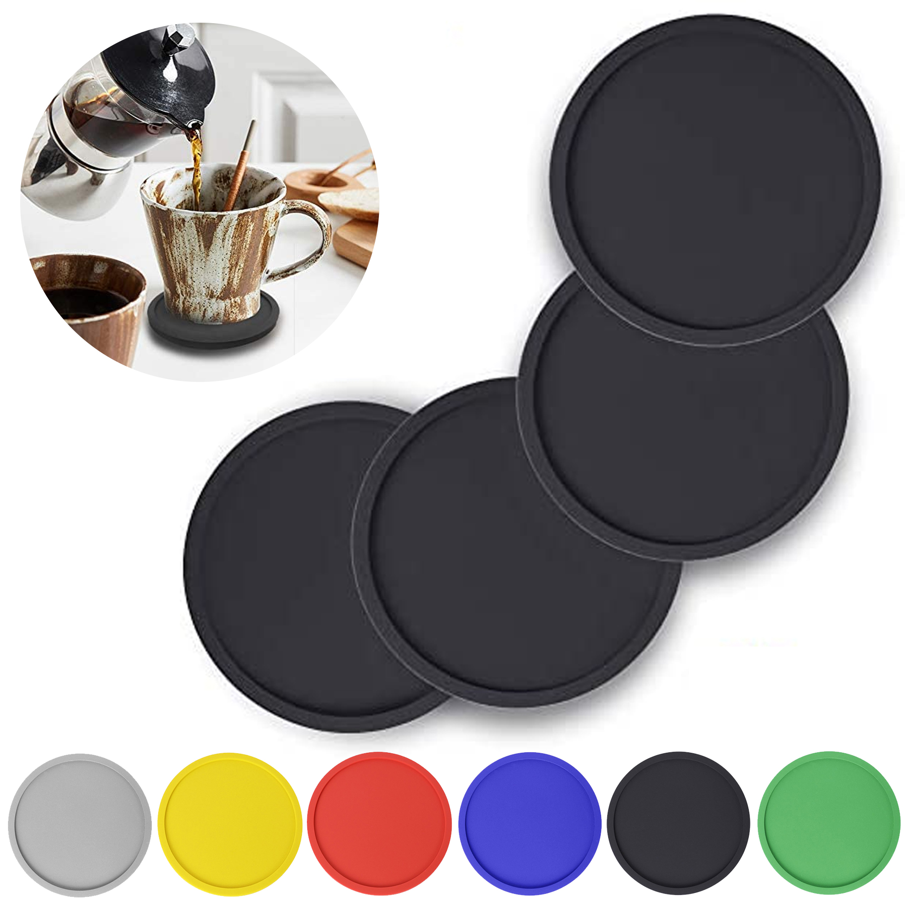 Silicone Non Slip Heat Resistant Coasters 2