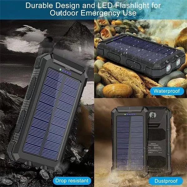 Fast Shipping! Portable Solar Power Bank Charger 6