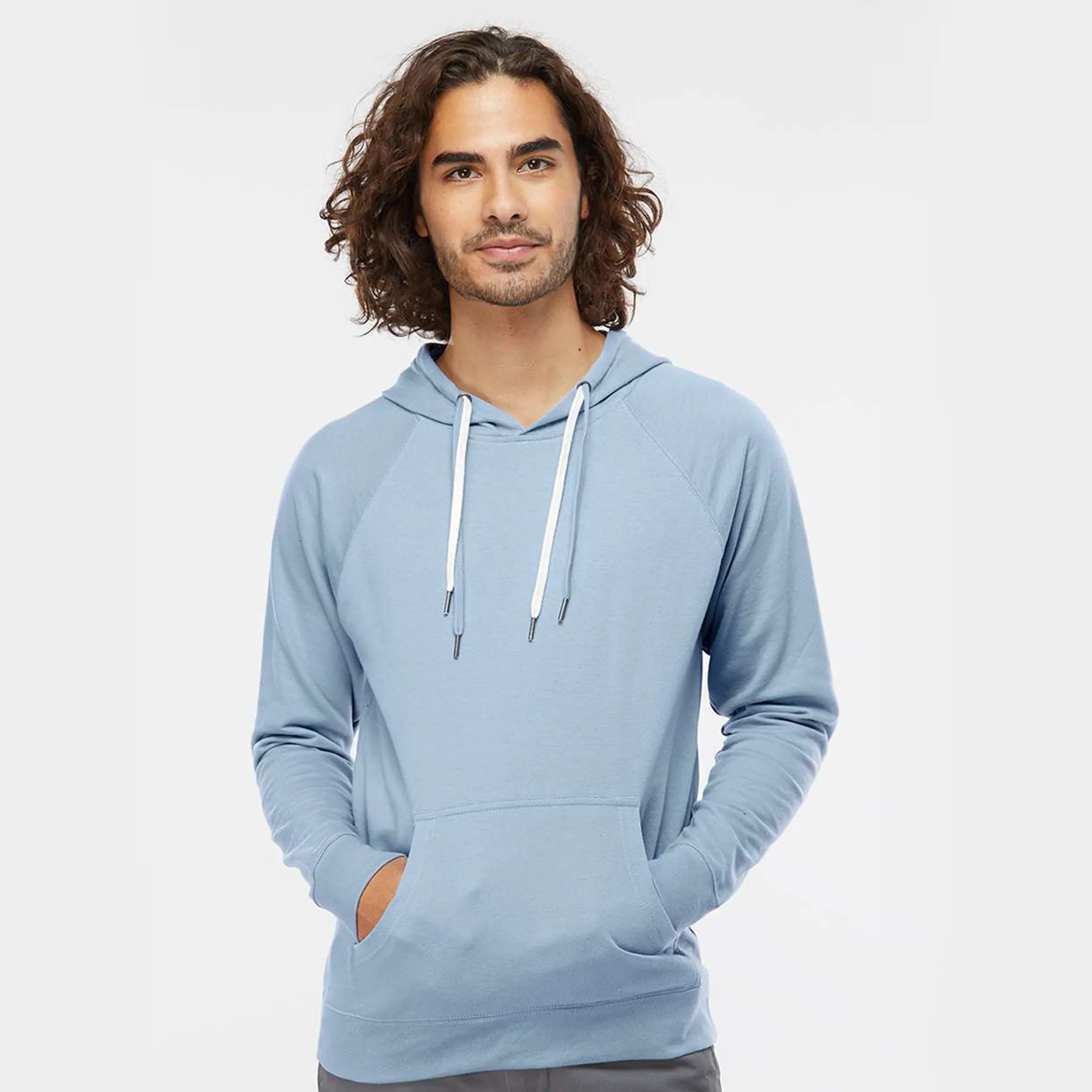 Unisex Lightweight Loopback Terry Hooded Pullover 6