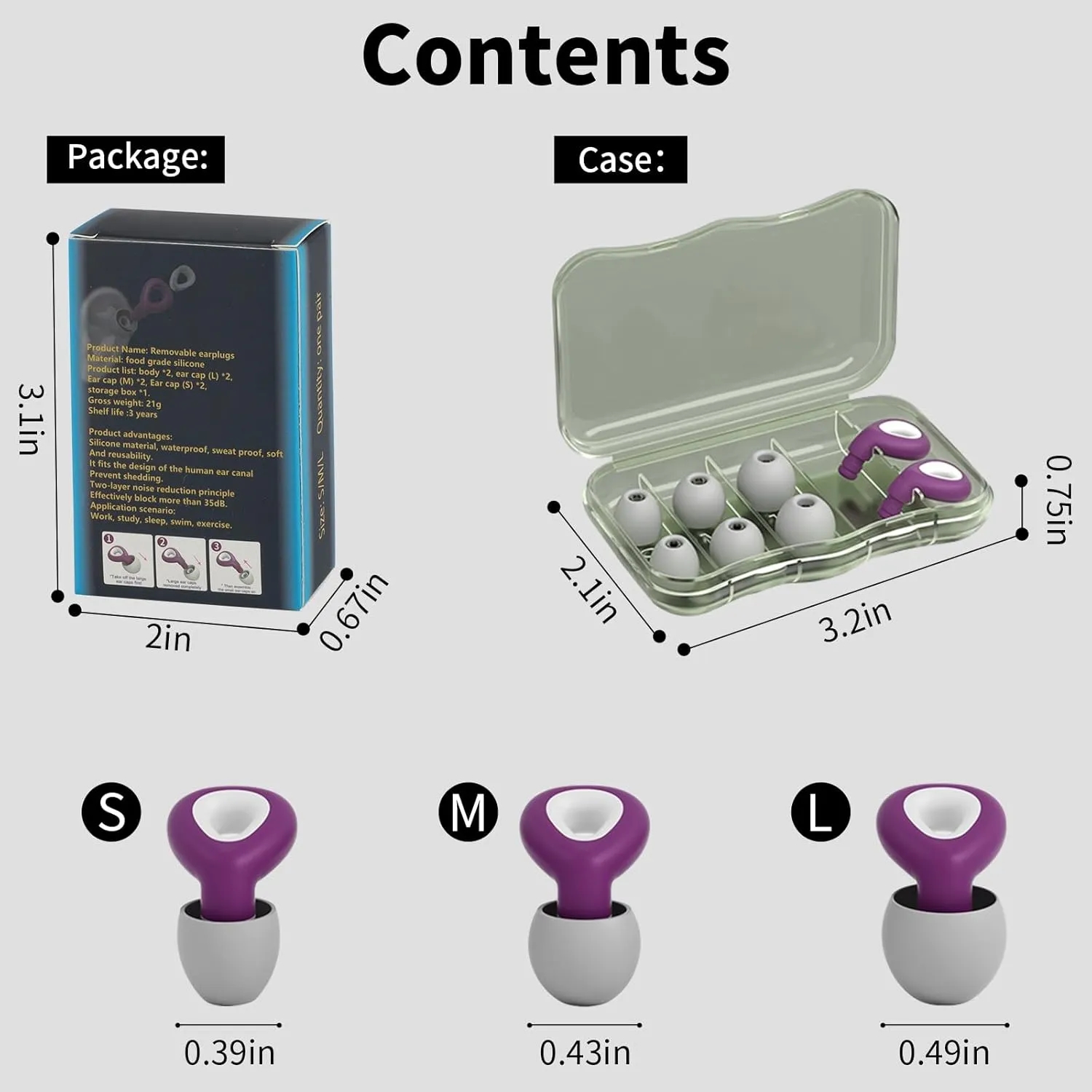 Noise Cancelling Slicone Earplugs Sets 8